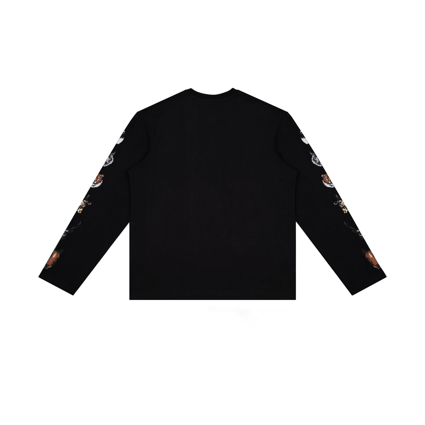 Premium oversized black full-sleeve streetwear graphic tee