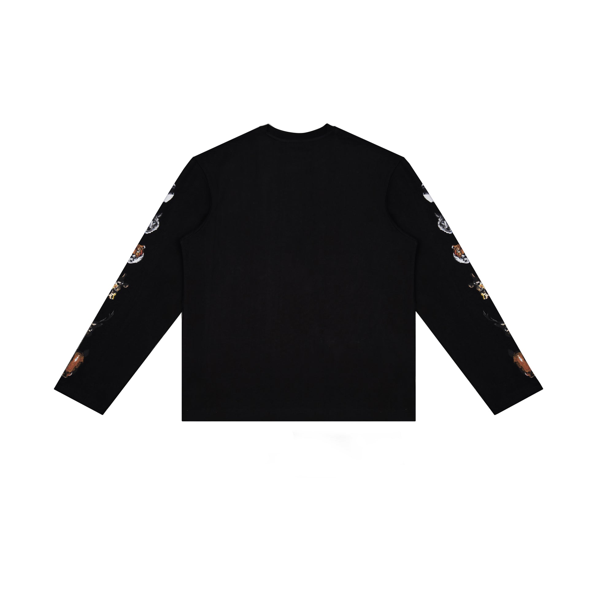 Premium oversized black full-sleeve streetwear graphic tee