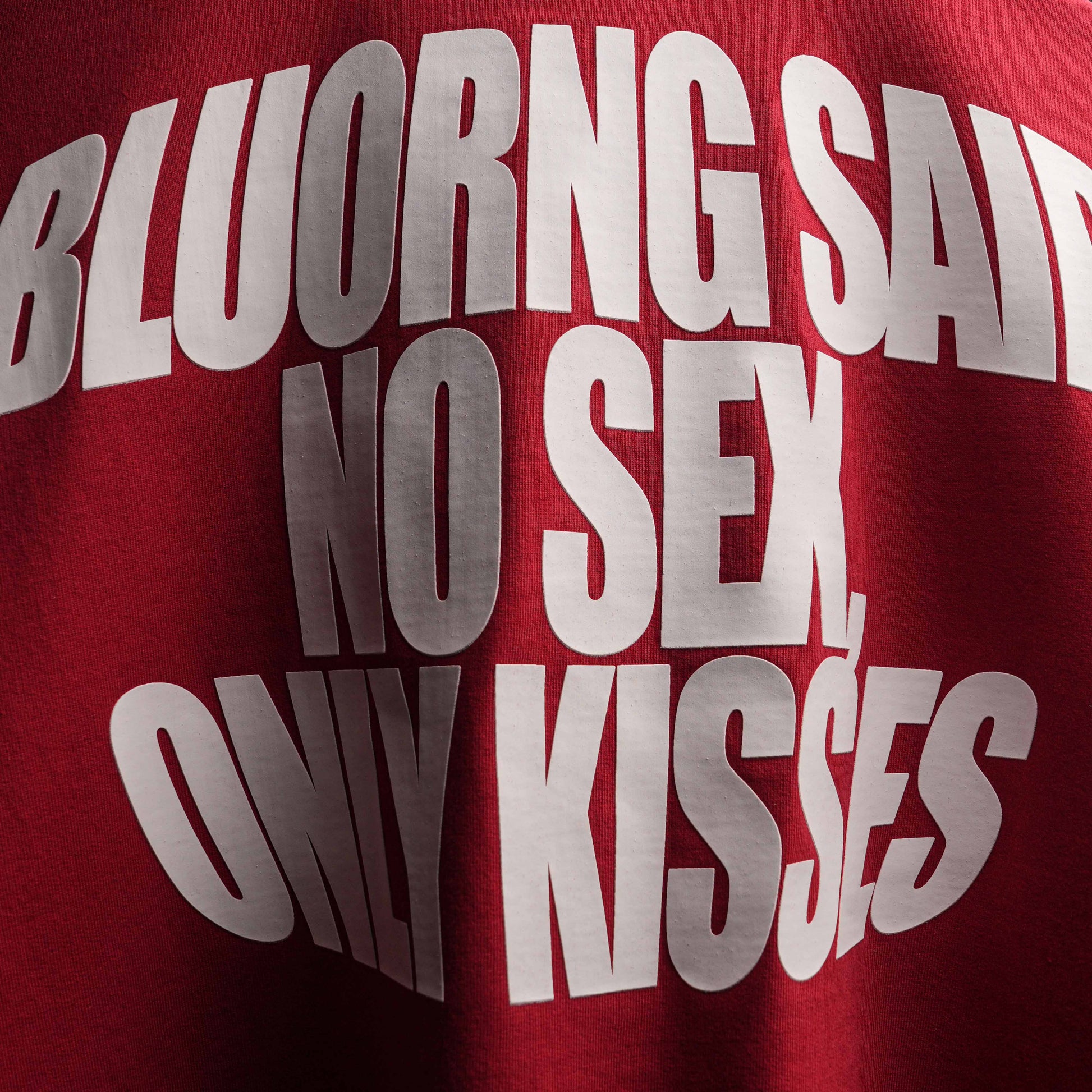 Red oversized premium cotton t-shirt with bold graphic