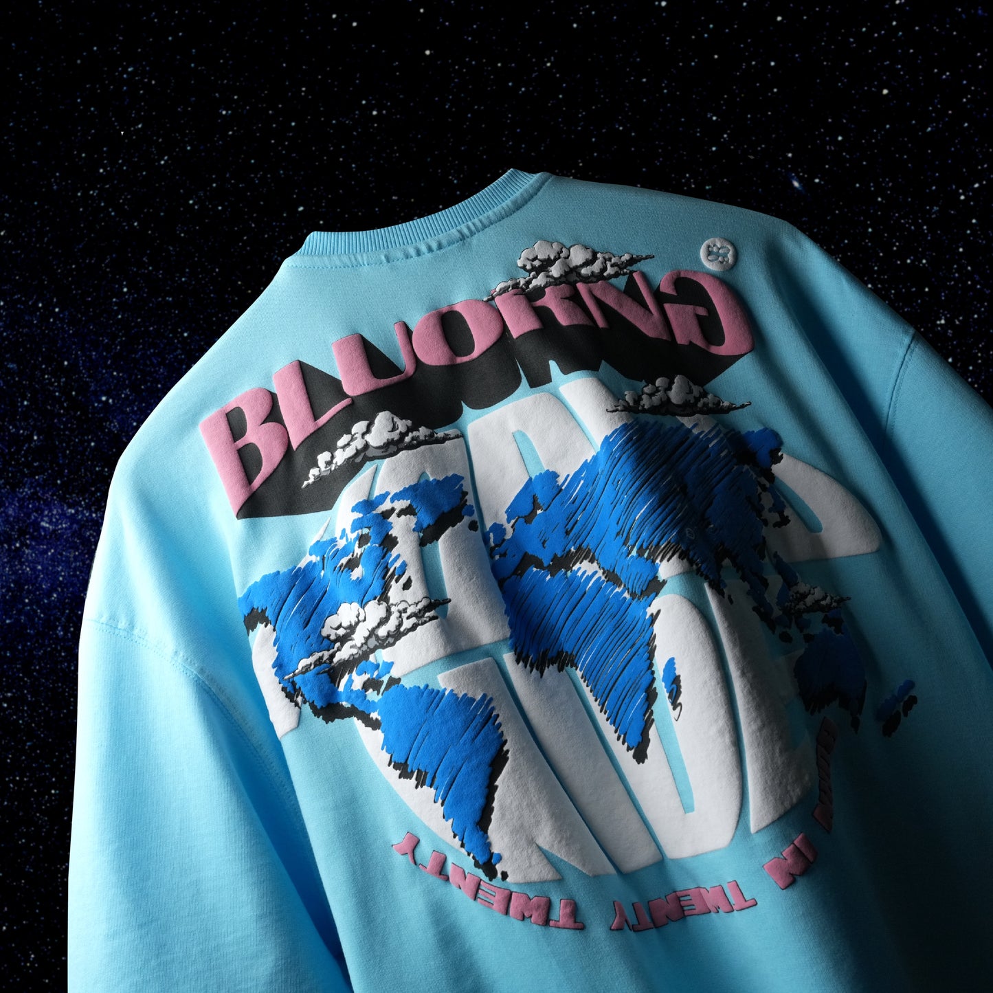 BLUE SCRIBBLE WORLDWIDE T-SHIRT