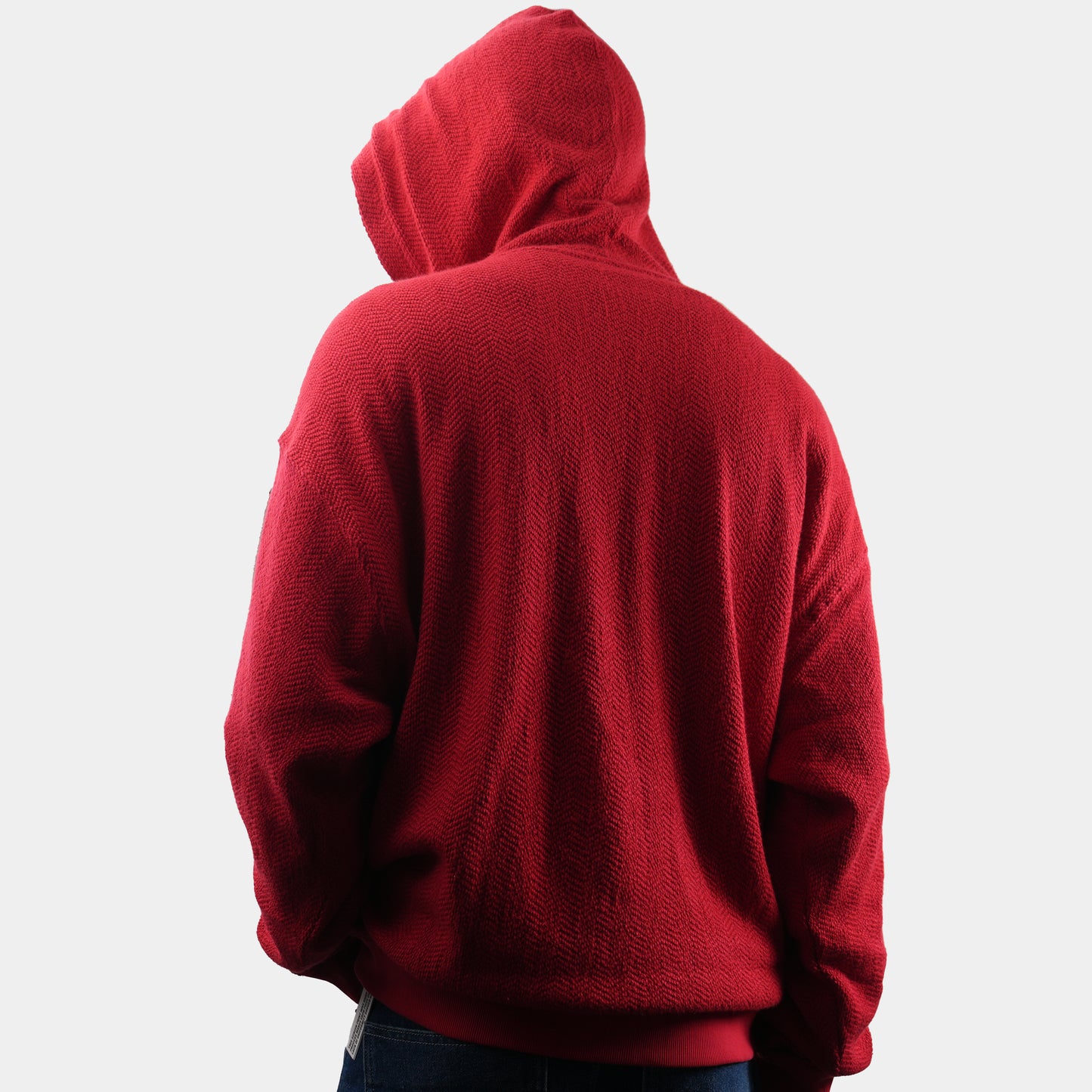 RED HERRINGBONE HOODIE