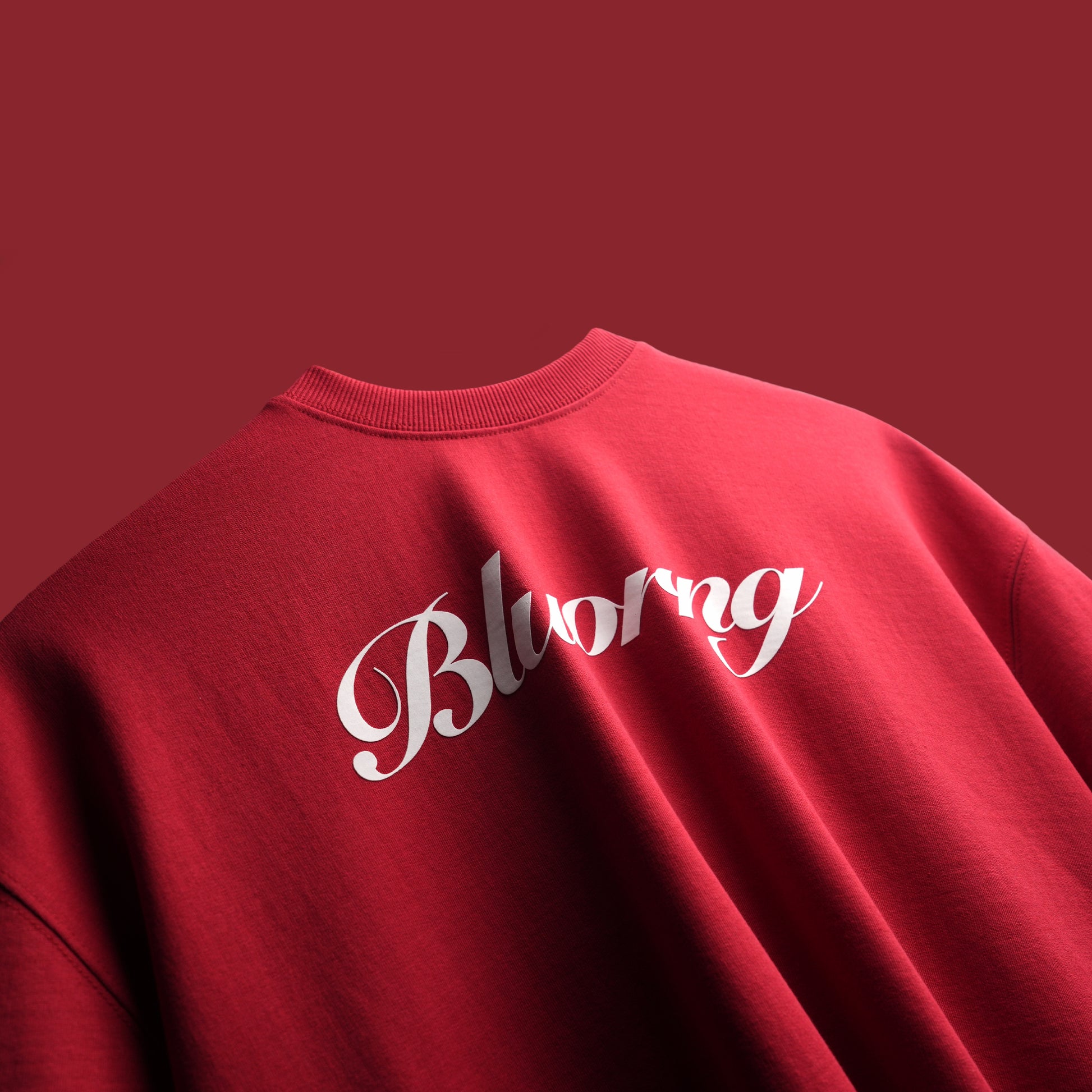 Premium oversized red statement t-shirt screen-print design