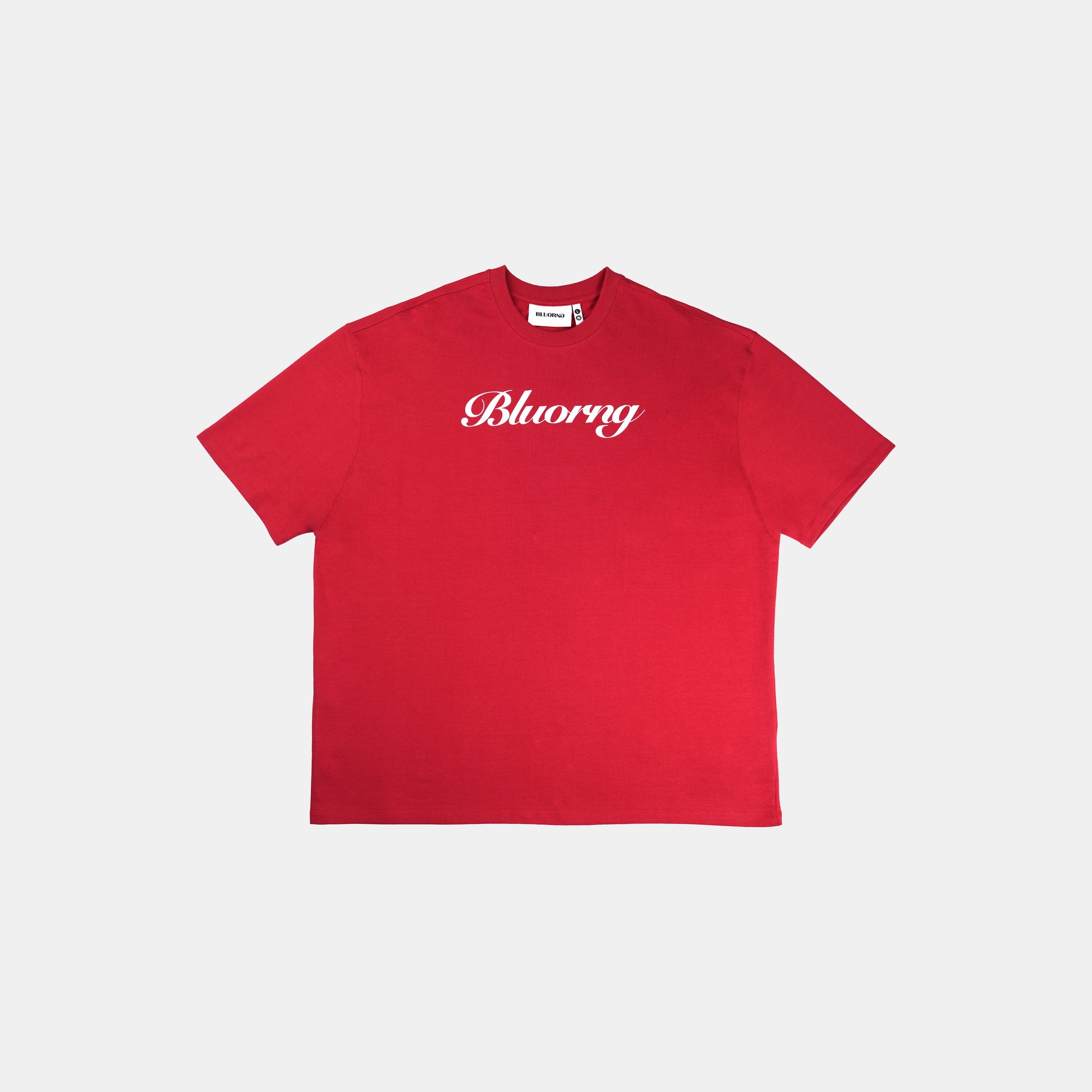 Oversized red premium t-shirt with front-back print