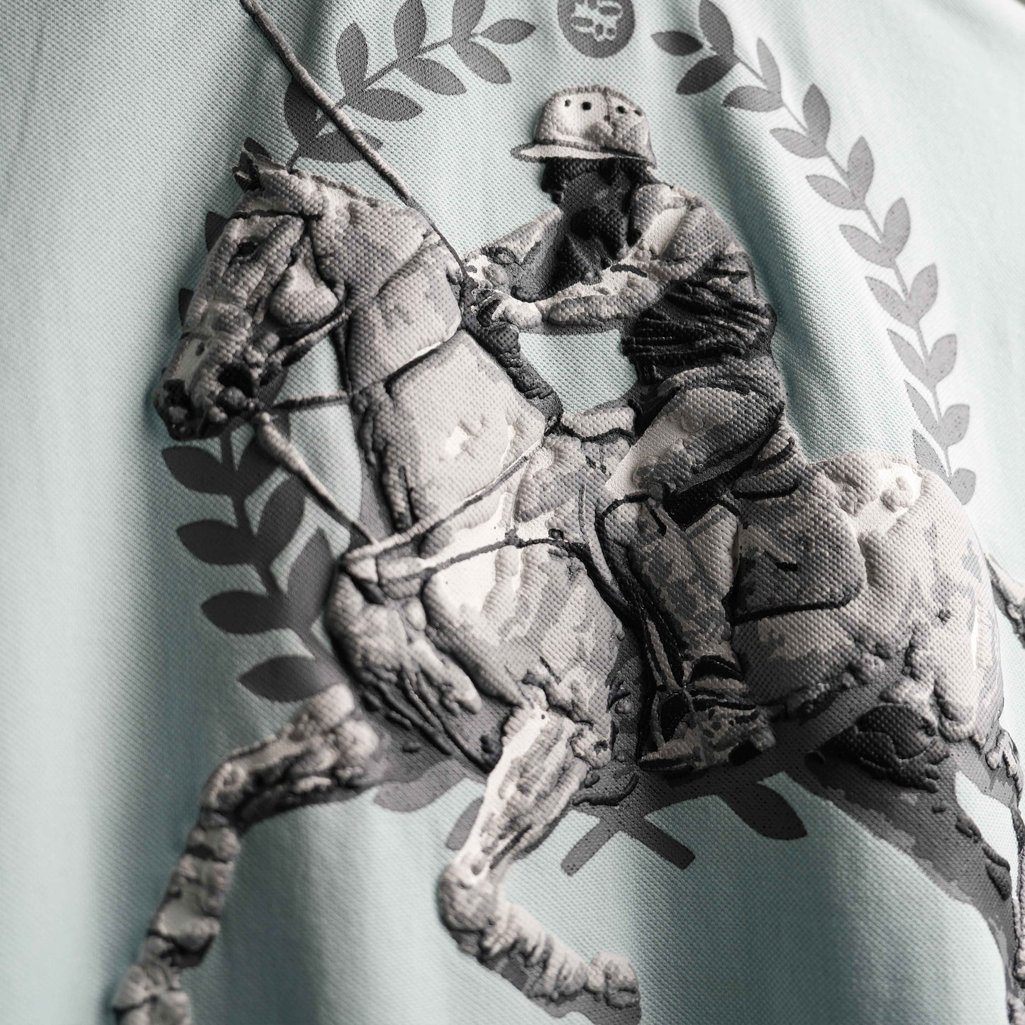 Sky-blue oversized polo t-shirt premium streetwear