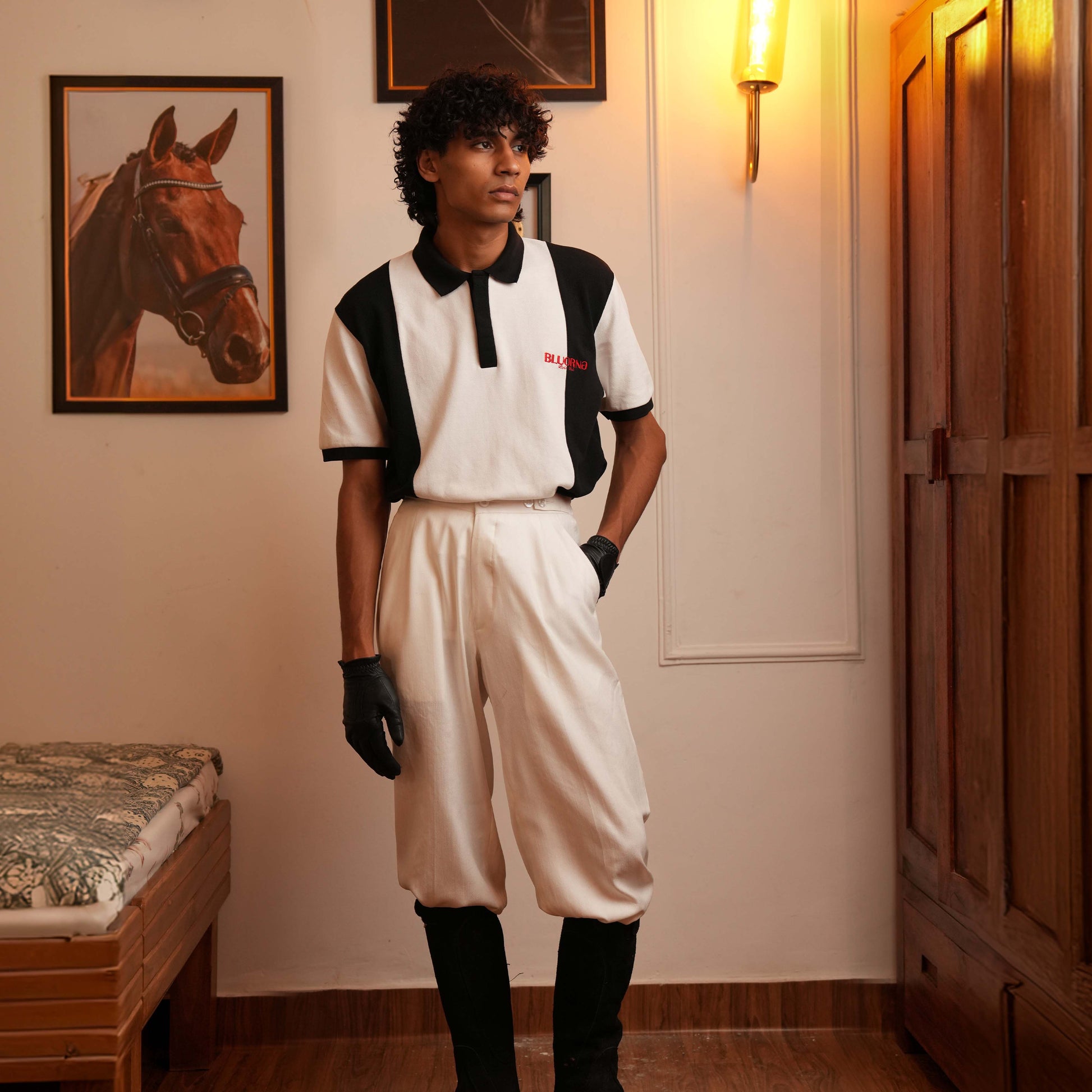 BLACK WHITE POLO T-SHIRT - STREETWEAR FASHION