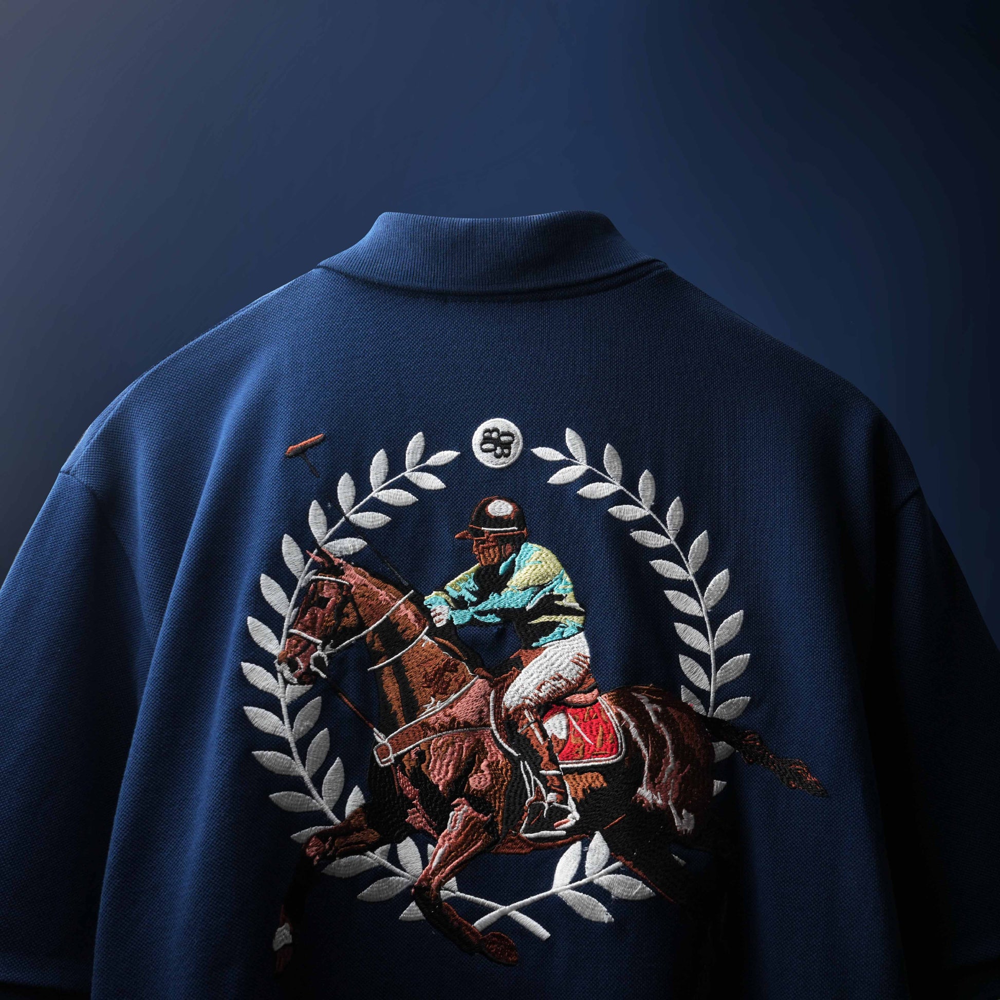 Navy Saddle League Polo T-Shirt