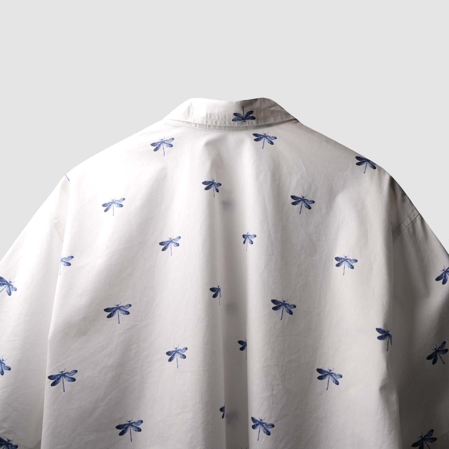 WHITE DRAGONFLY SHIRT - White Terry Cotton Shirt