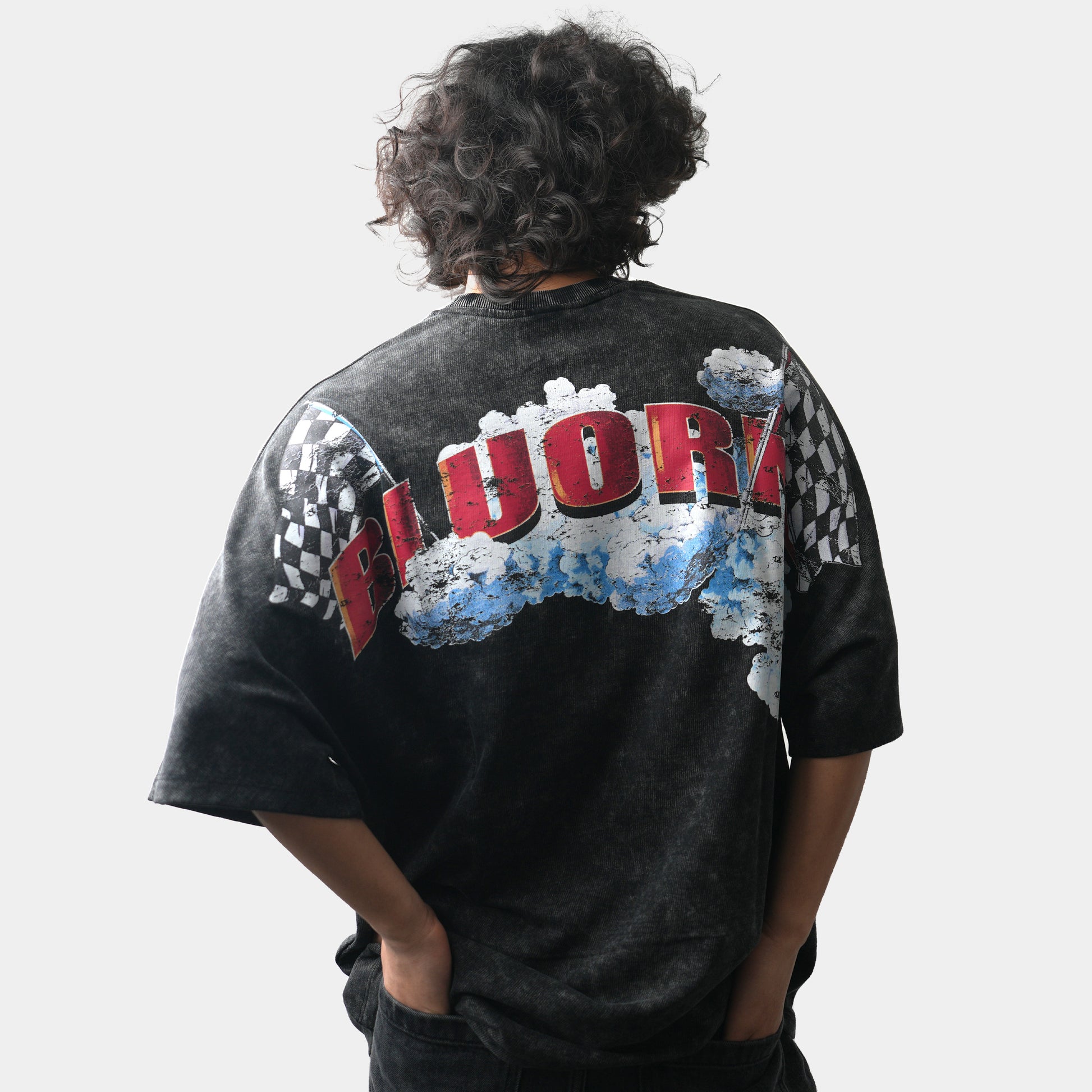 BLACK RACING T-SHIRT - STREETWEAR FASHION