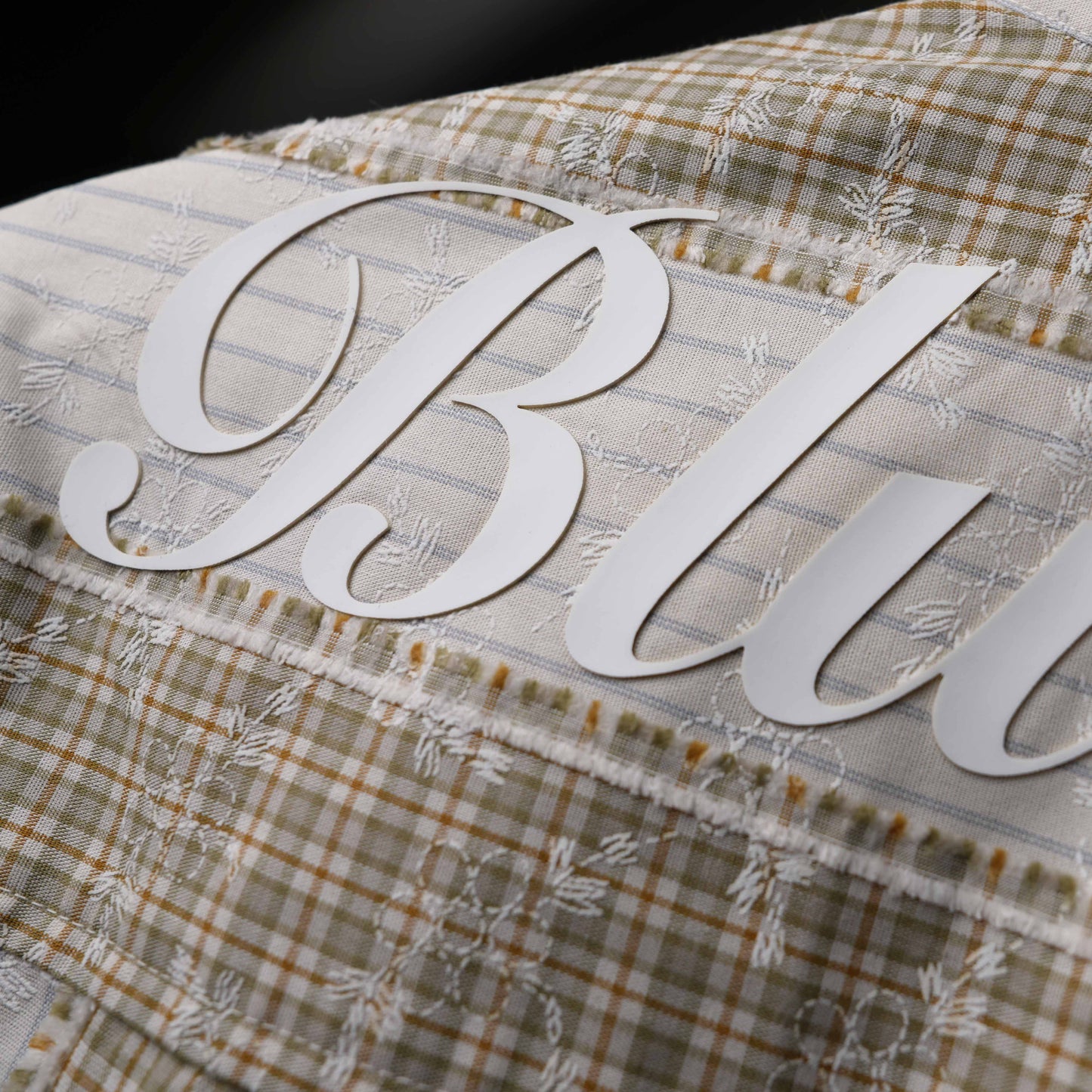 Beige Plaid And Petals Shirt