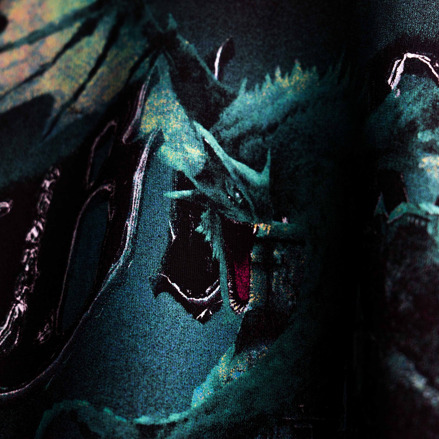 Premium oversized t-shirt bold Wrath Wings artwork with nibbled finish