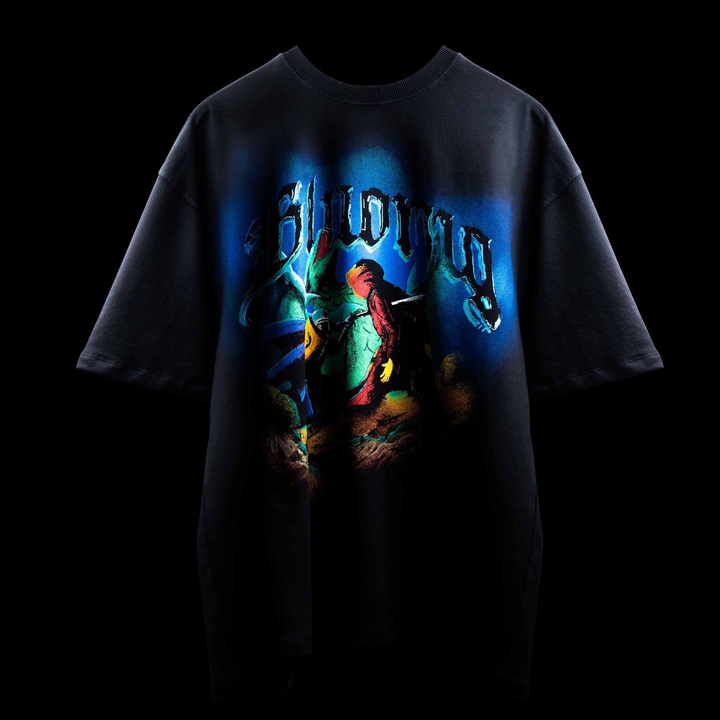 Oversized premium graphic tee The Clash design with faded wash