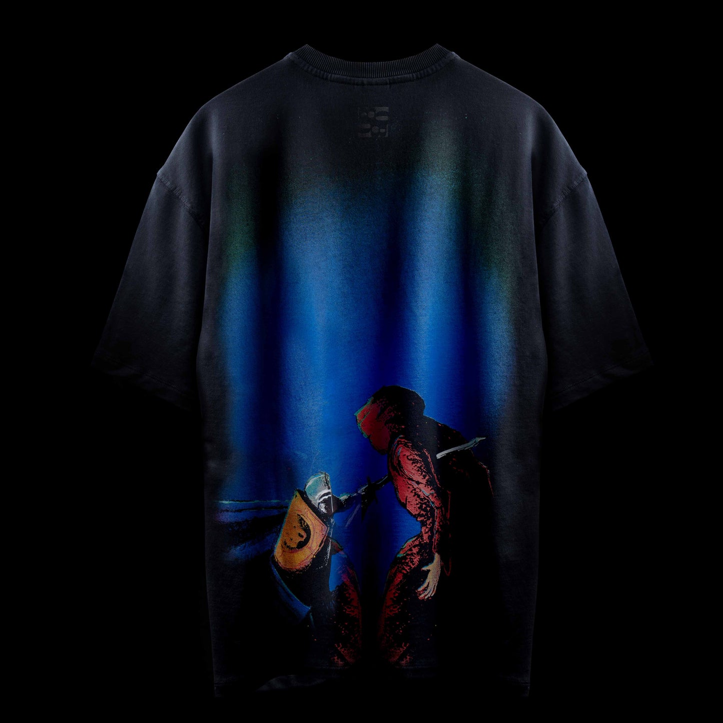 Premium oversized Clash tee with distressed wash streetwear look