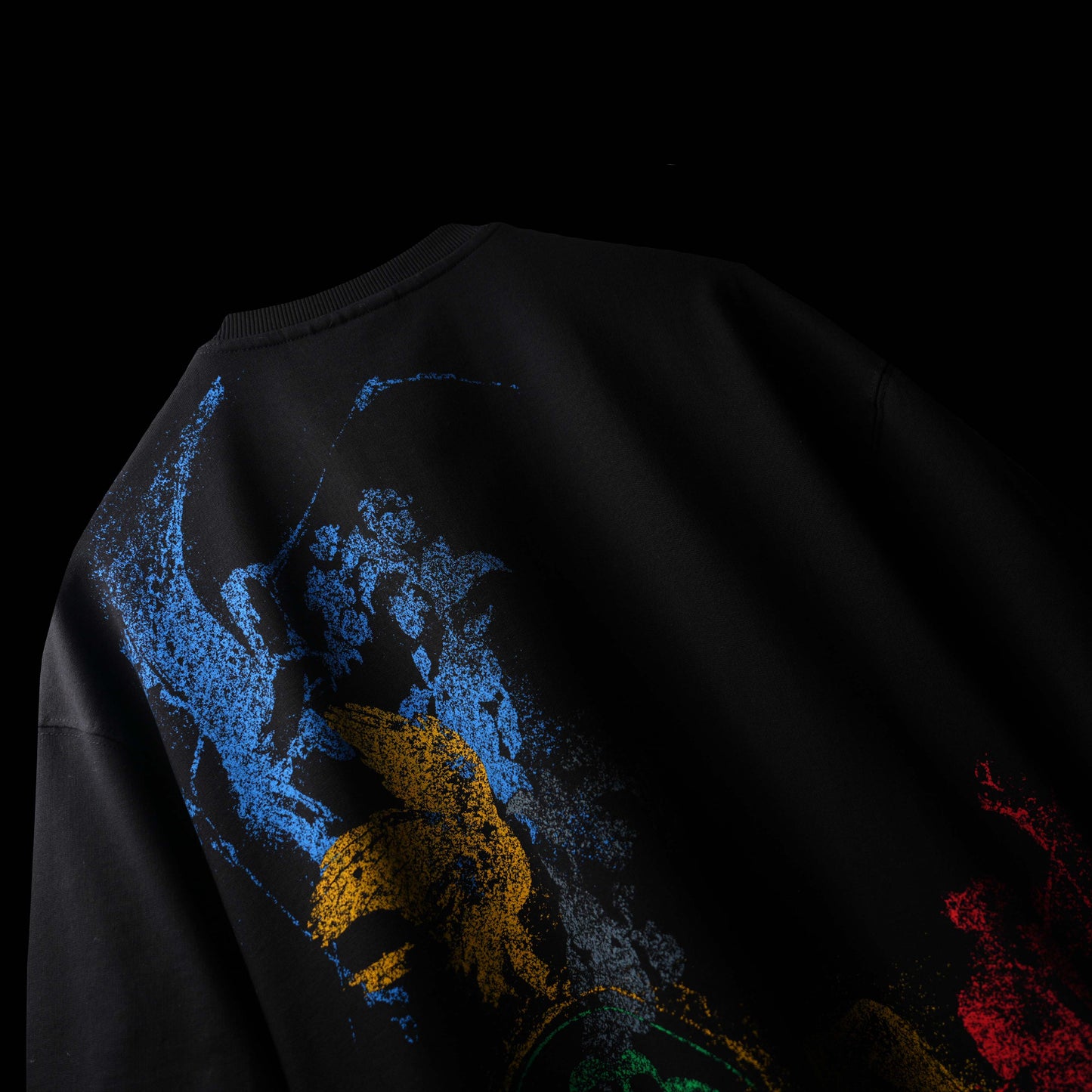 THRU THE MIST Black Oversized T-SHIRT