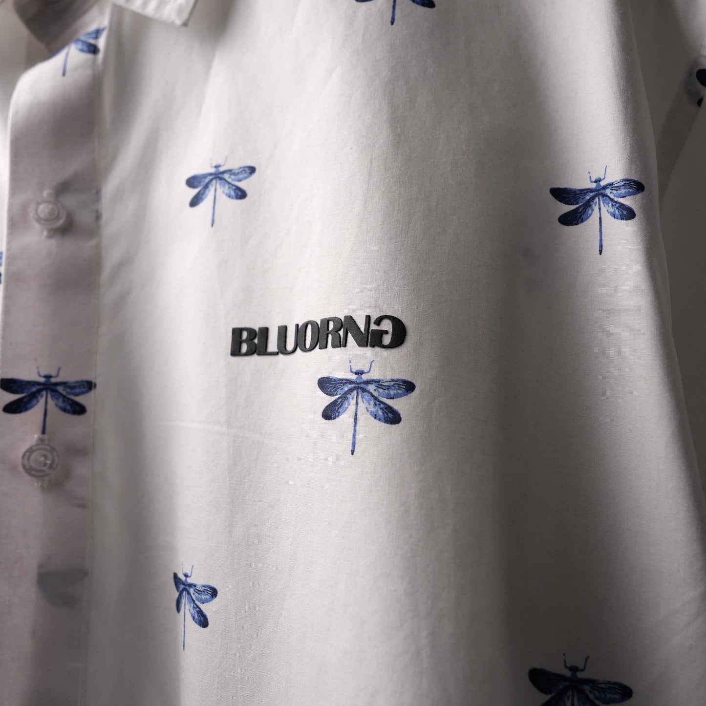 WHITE DRAGONFLY SHIRT - White Luxury Shirt