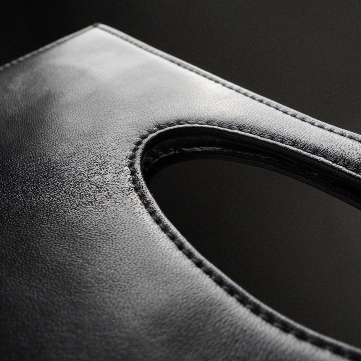 Leather Shopping Bag (Black) - Bluorng