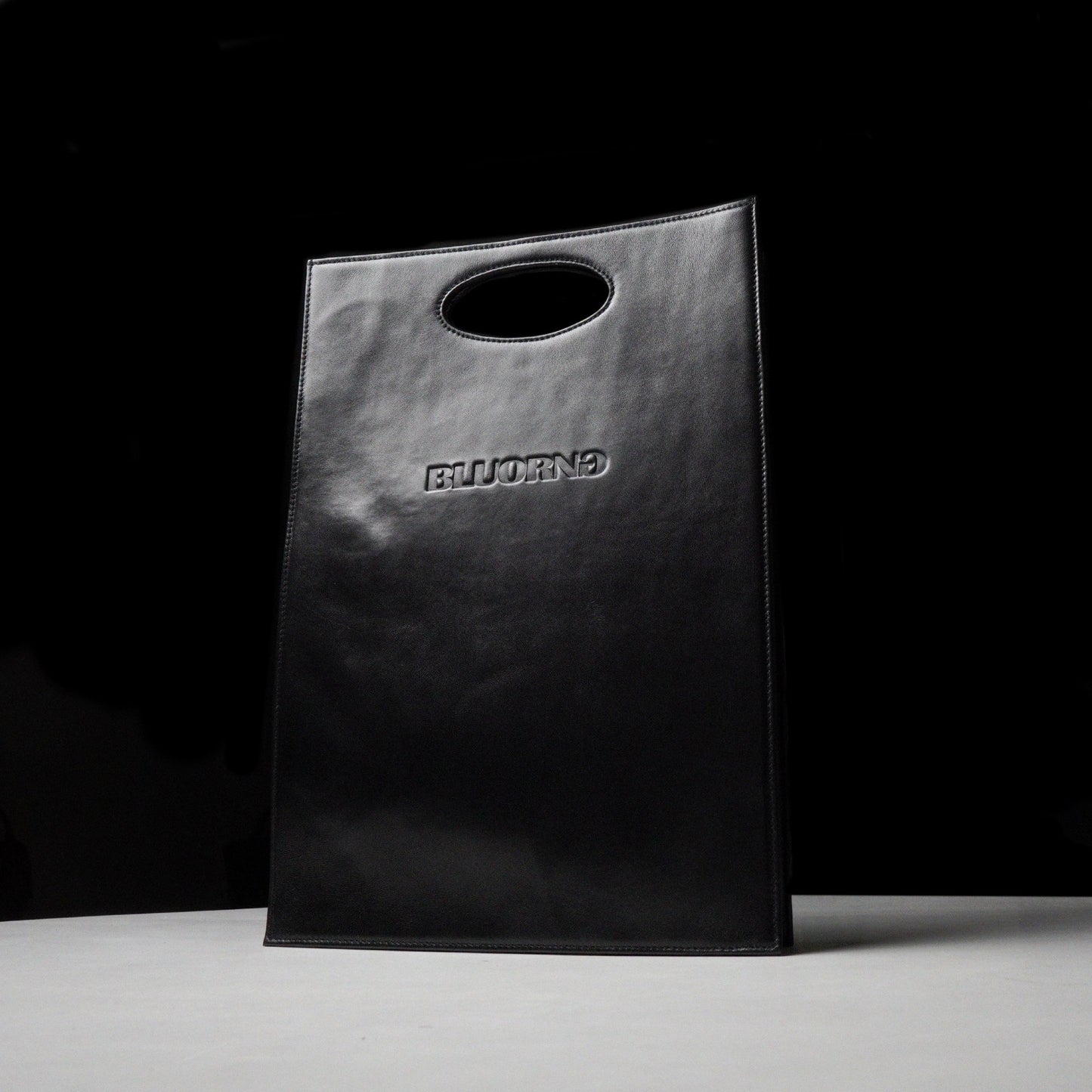 Leather Shopping Bag (Black) - Bluorng