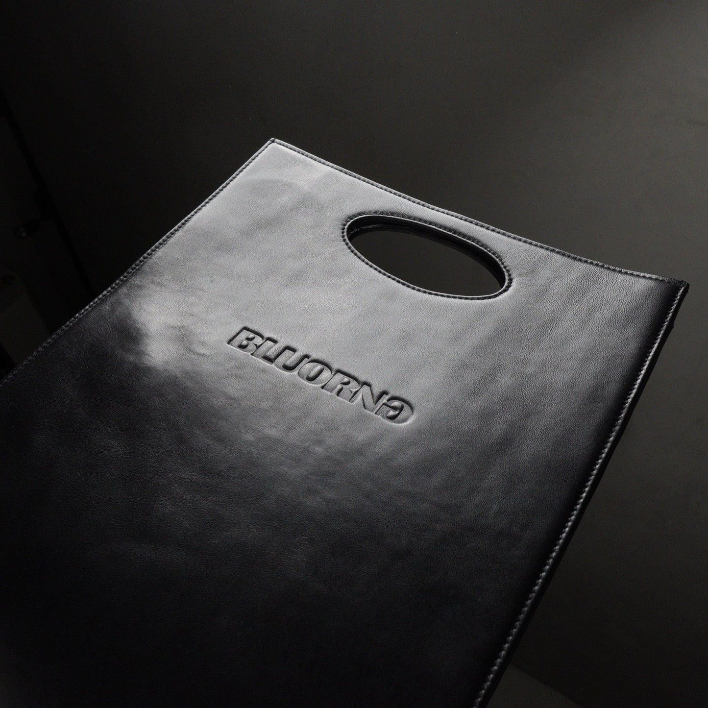 Leather Shopping Bag (Black) - Bluorng