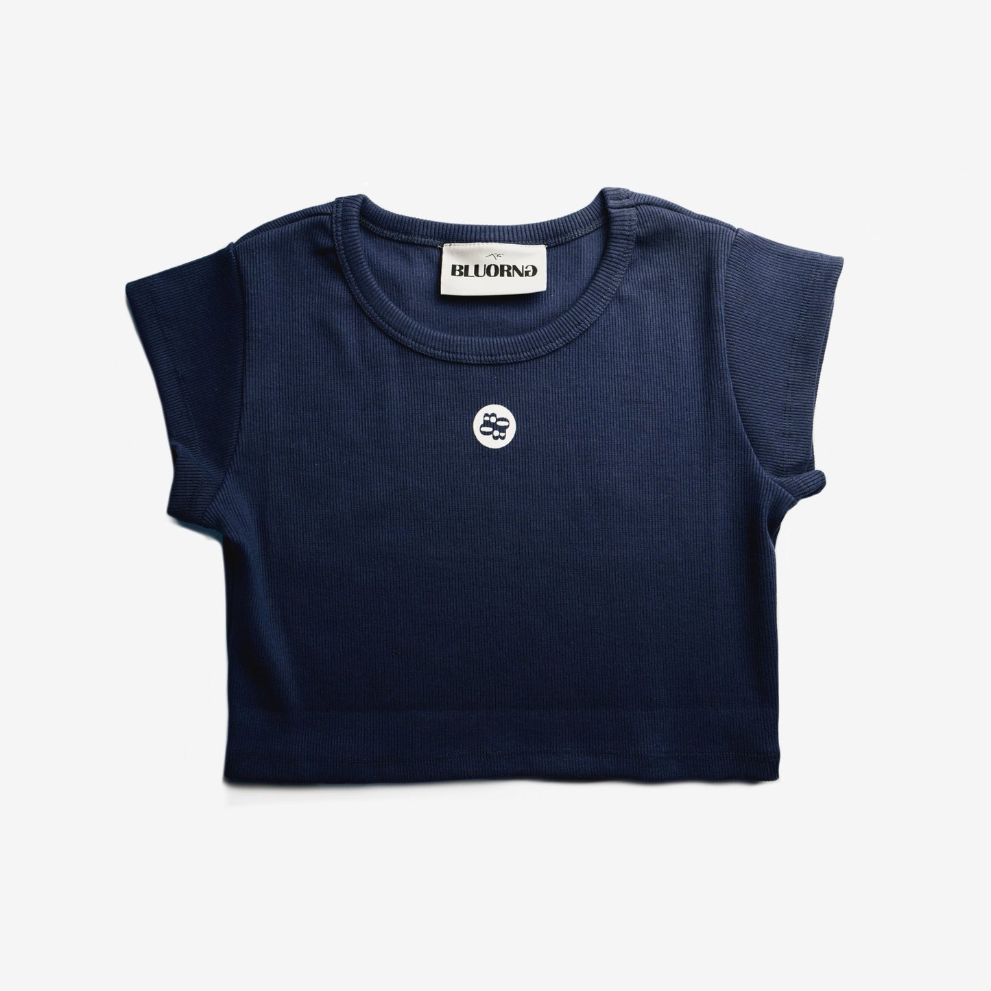 NAVY CAP SLEEVE CROPTOP - Bluorng