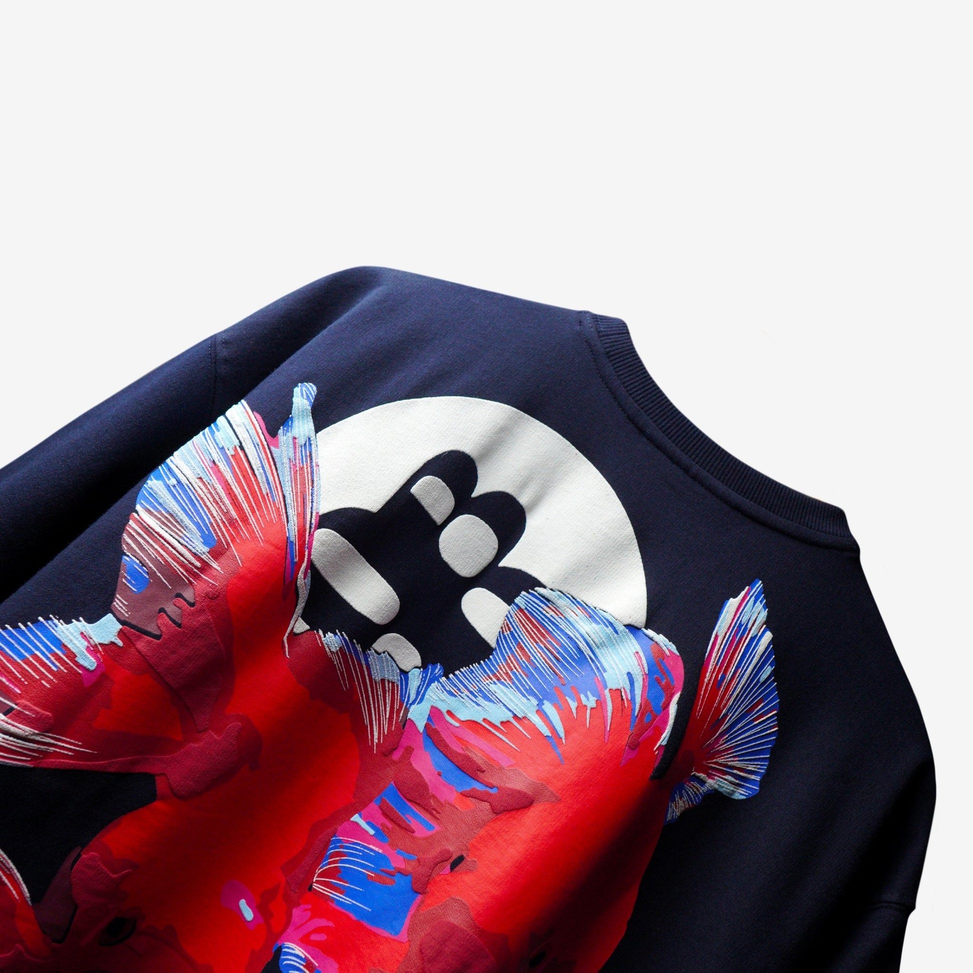 NAVY GOLD FISH T- SHIRT - Bluorng