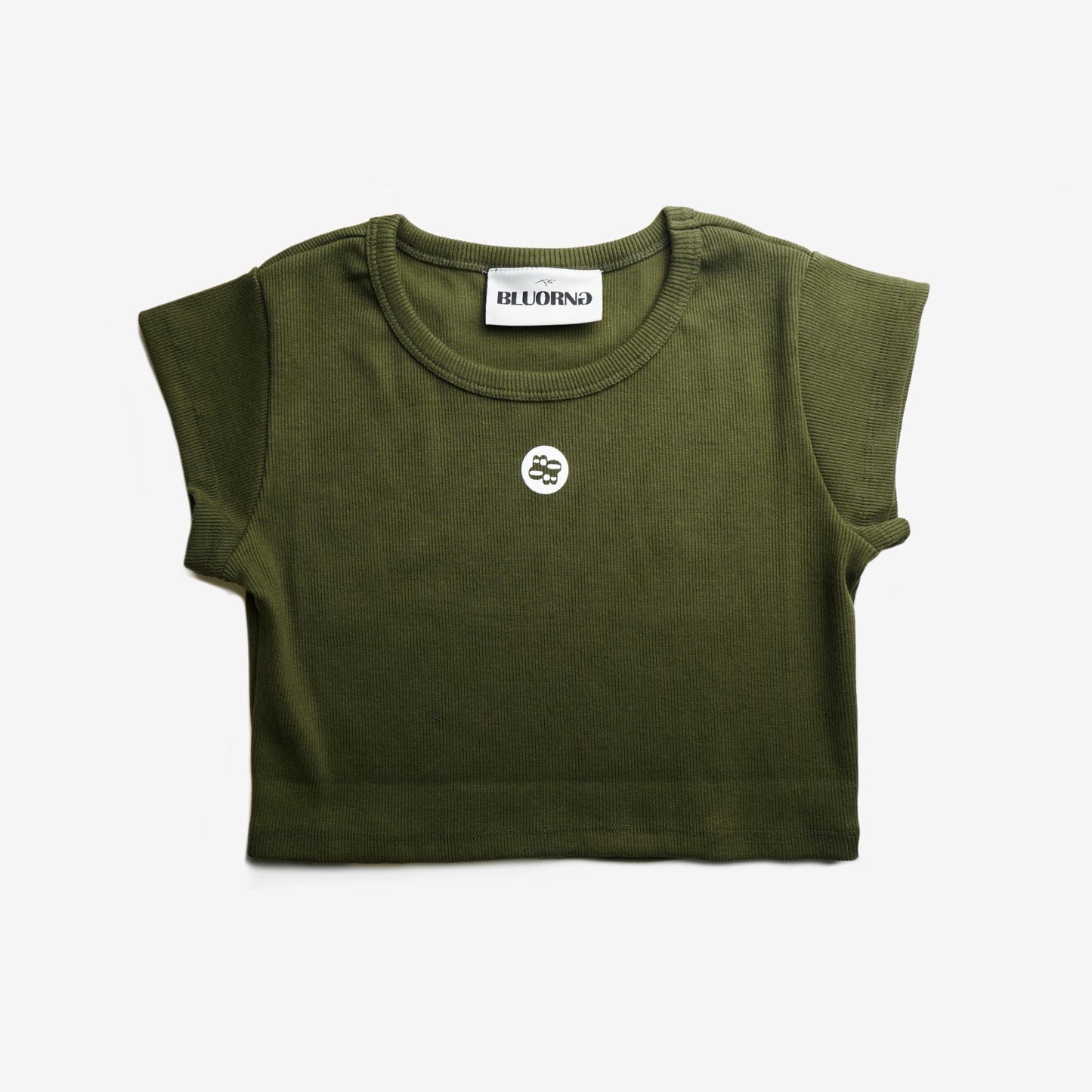 OLIVE CAP SLEEVE CROPTOP - Bluorng