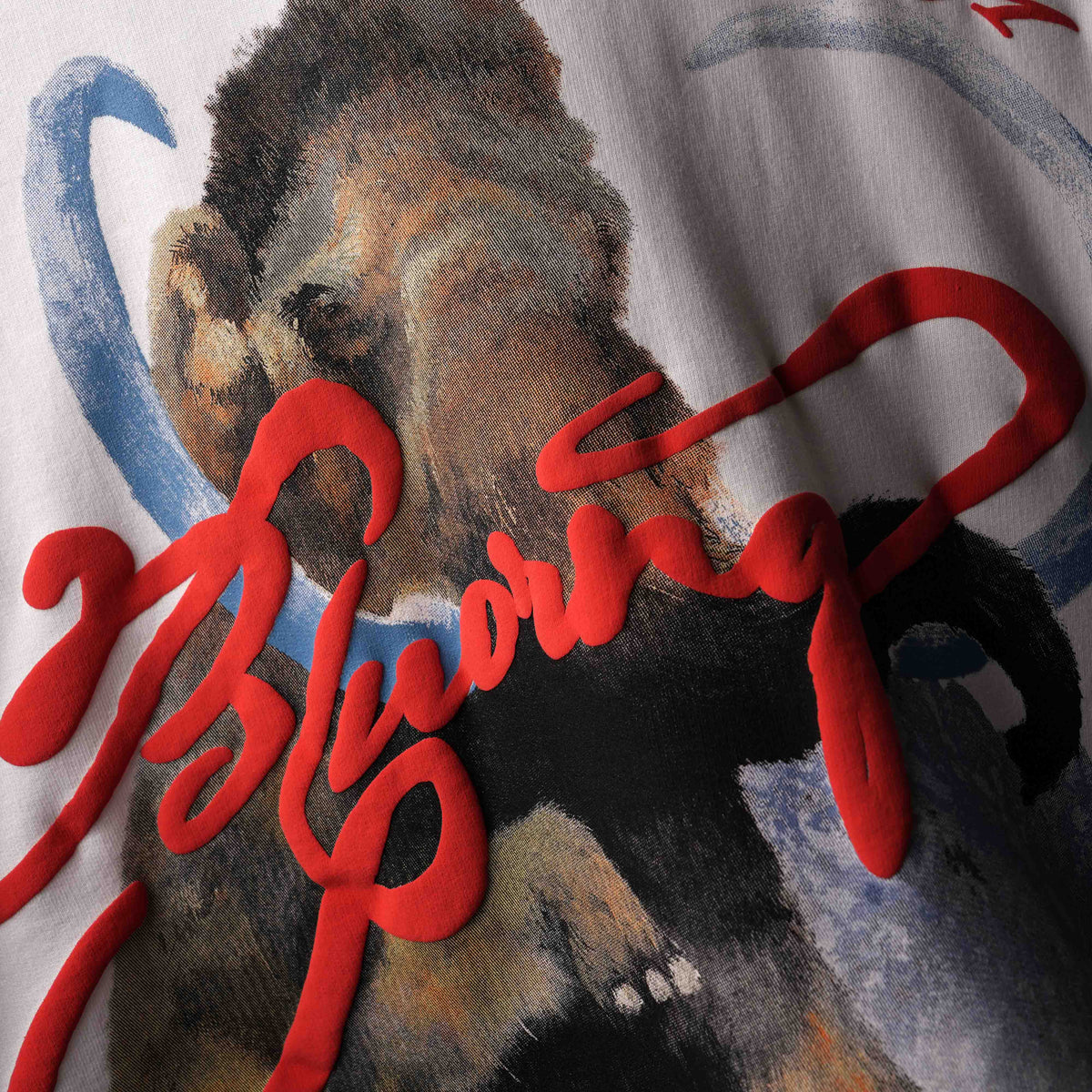 White Mammoth T-Shirt | Oversized Premium Concert Tee | BLUORNG Streetwear