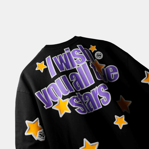 Premium oversized black tee with bold puff branding