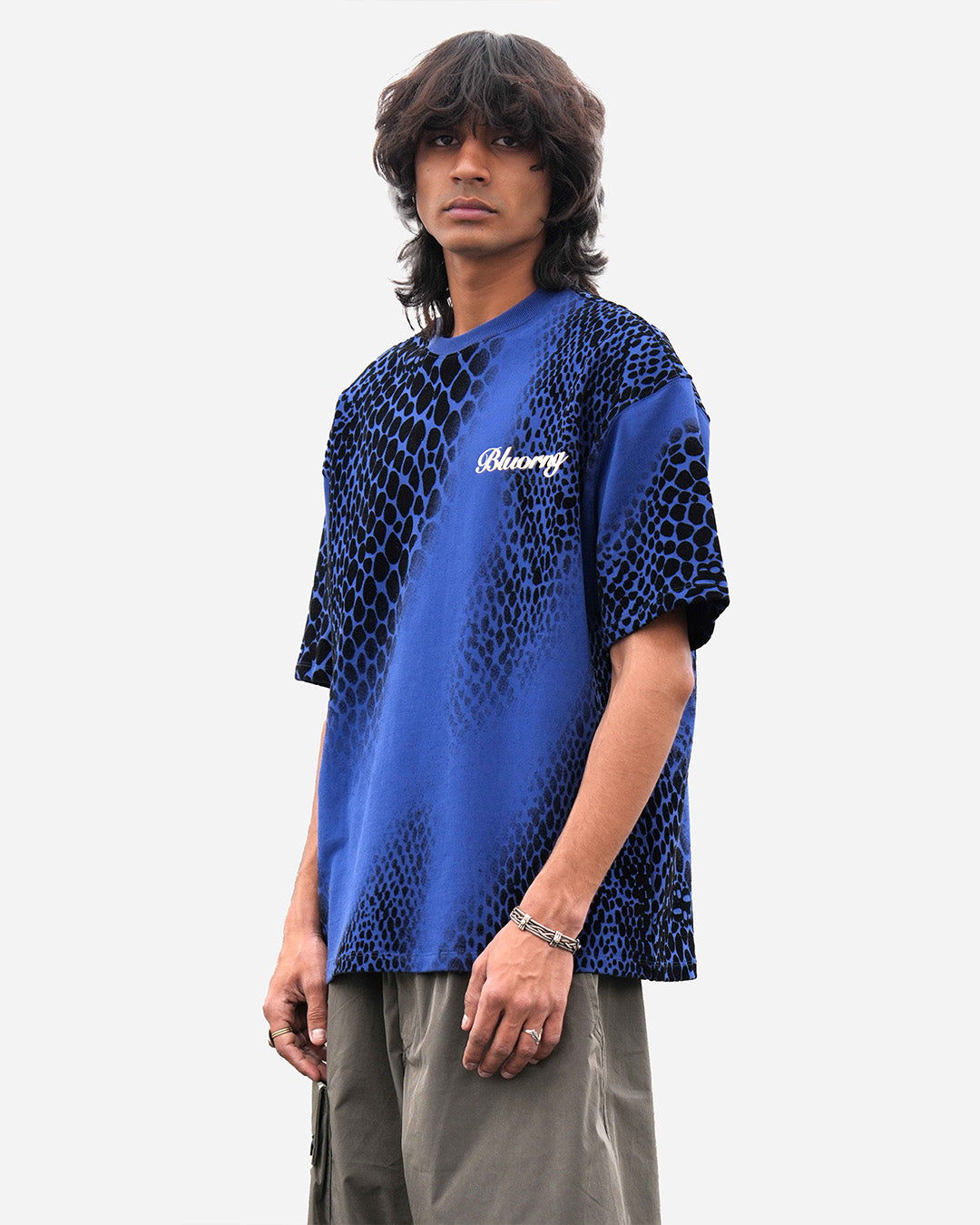 BLUE FLOCK ILLUSION T- SHIRT