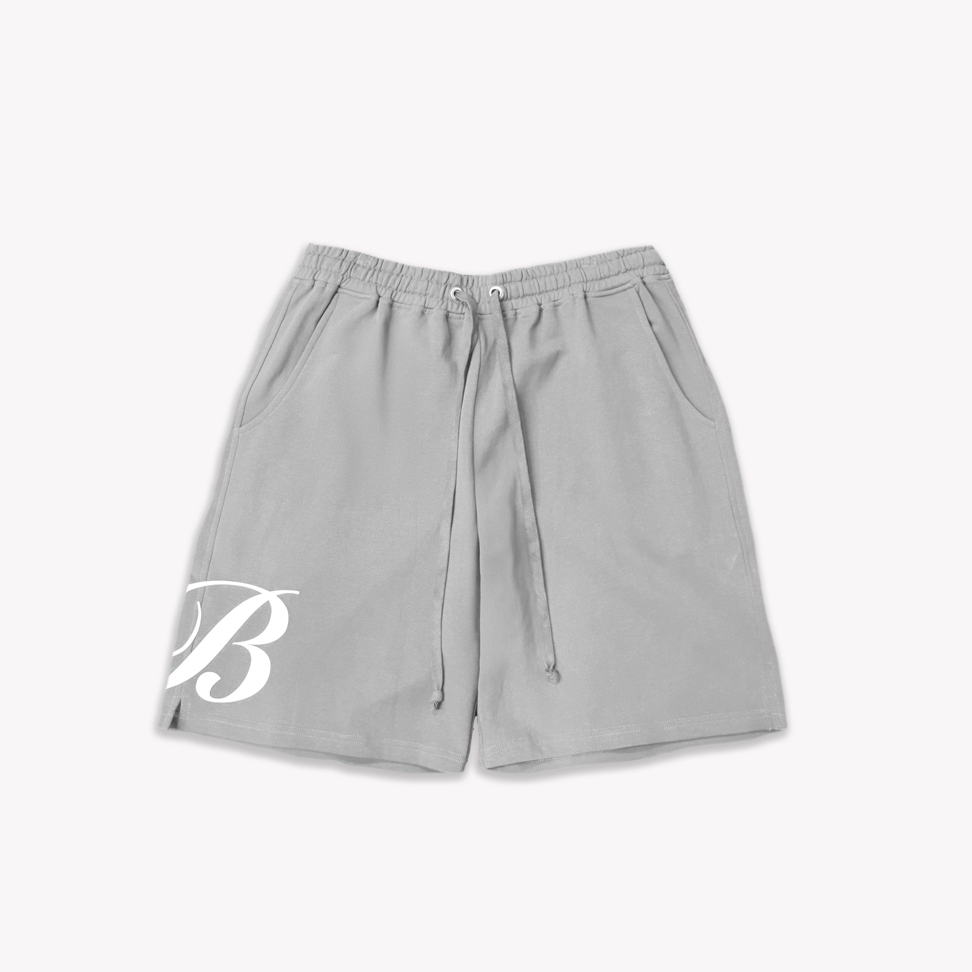 Grey Cotton Shorts With Two Side Pockets