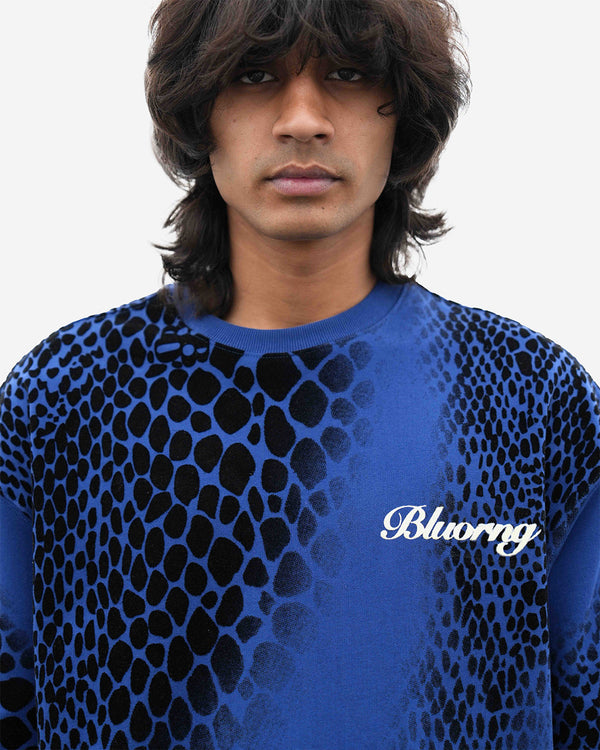 Premium Blue Flock Illusion T-Shirt