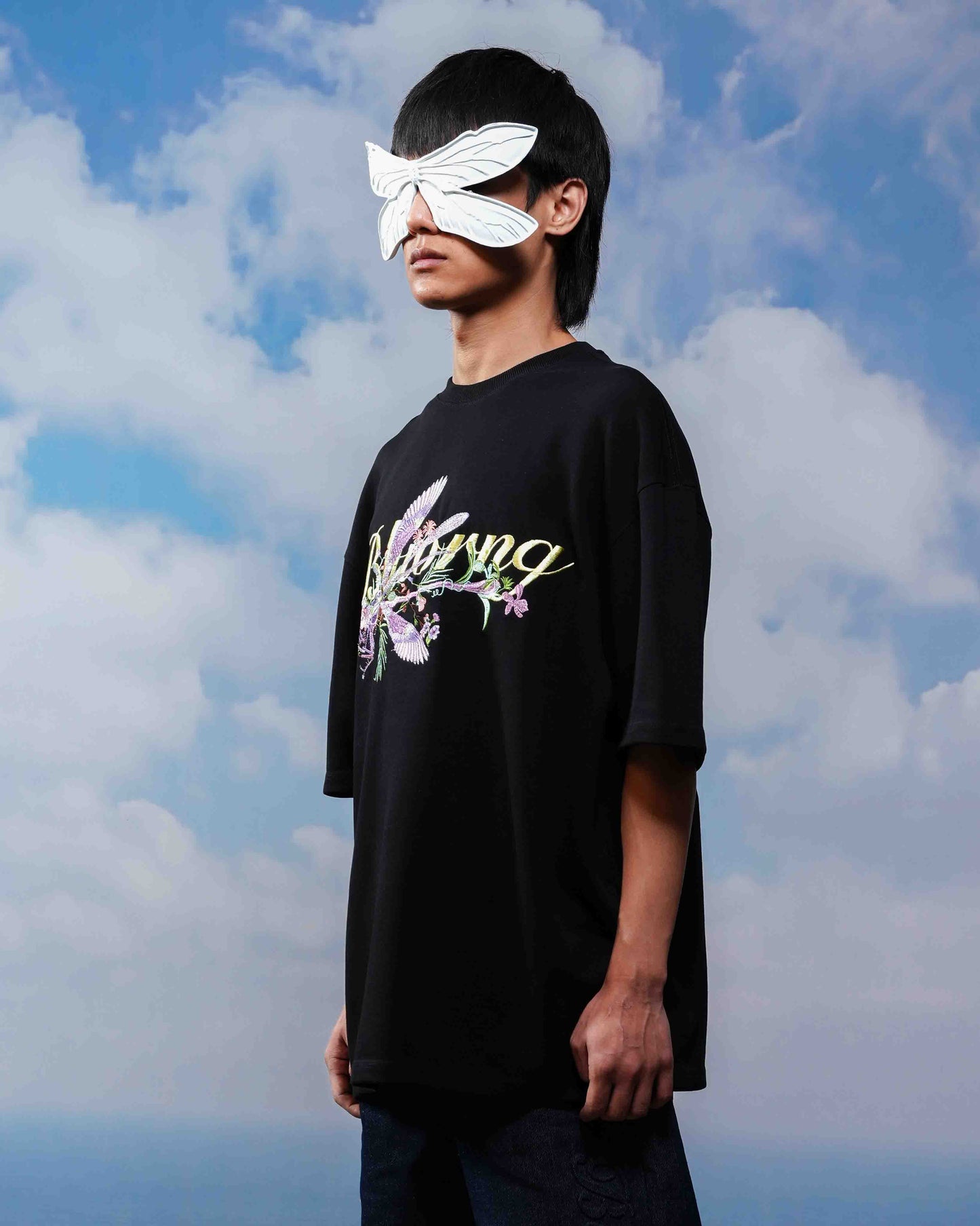 Black Bloom Flyers T-Shirt - Embroidered