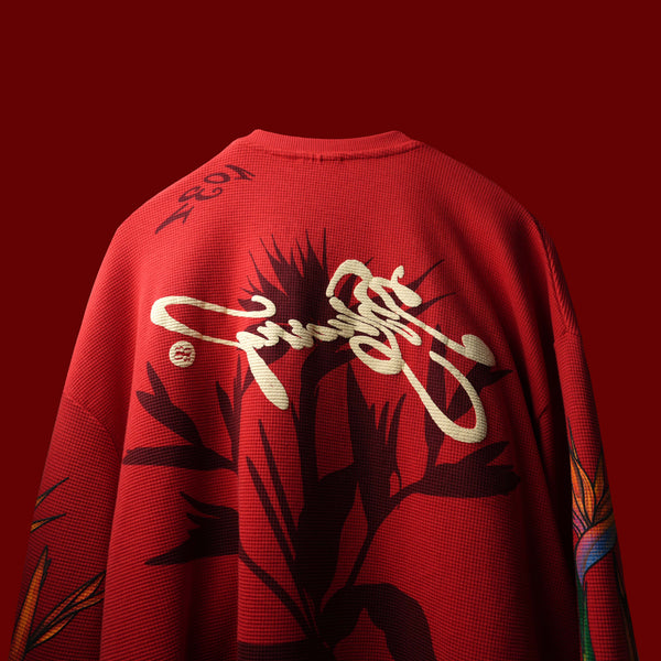 Bird of Paradise Full Sleeve Unisex T-Shirt with floral Print