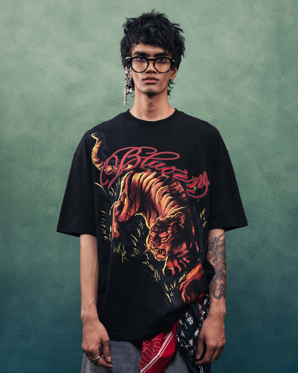 Streetwear Look Black Tiger Fury T-Shirt