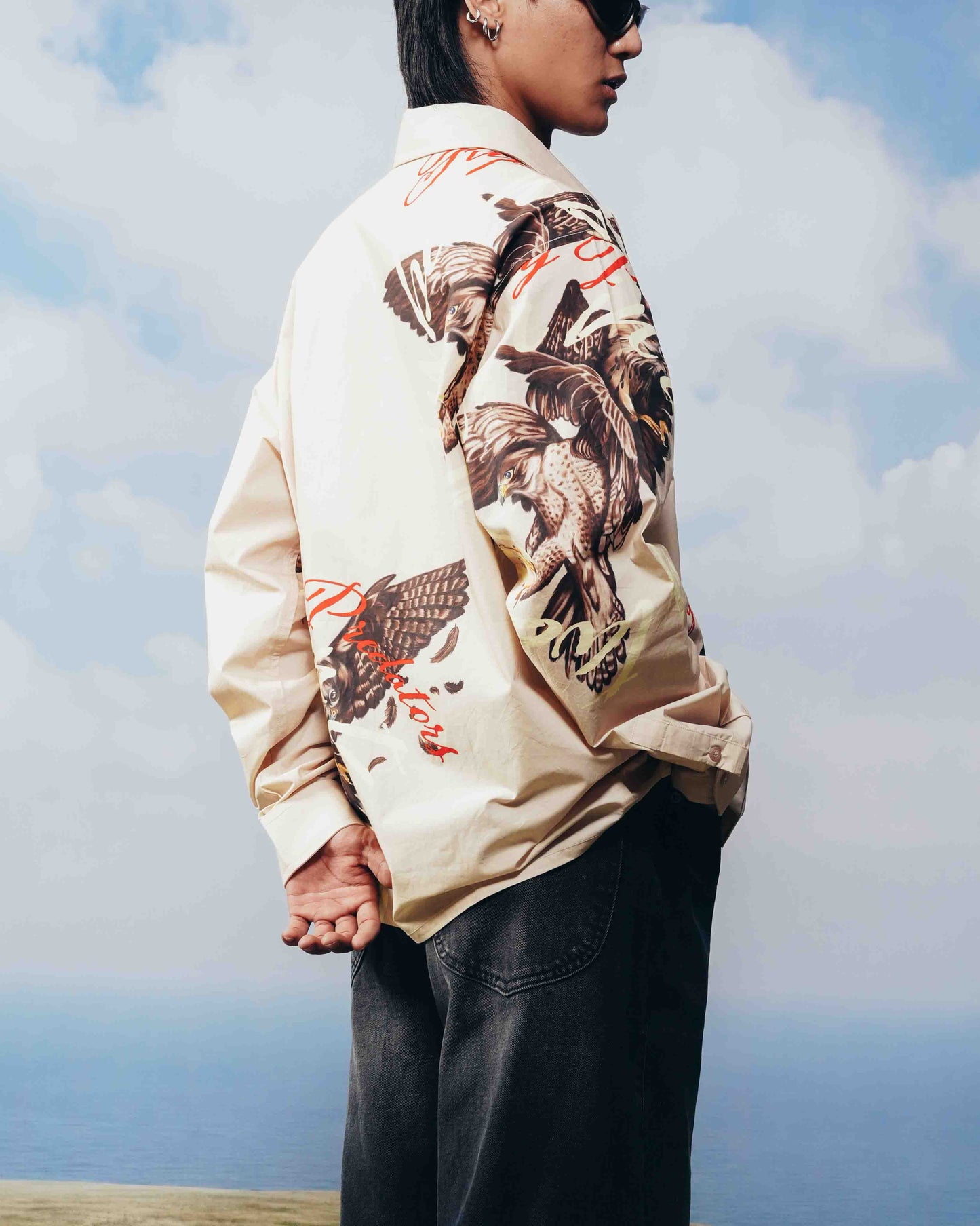 Alpha Descent cream cotton shirt