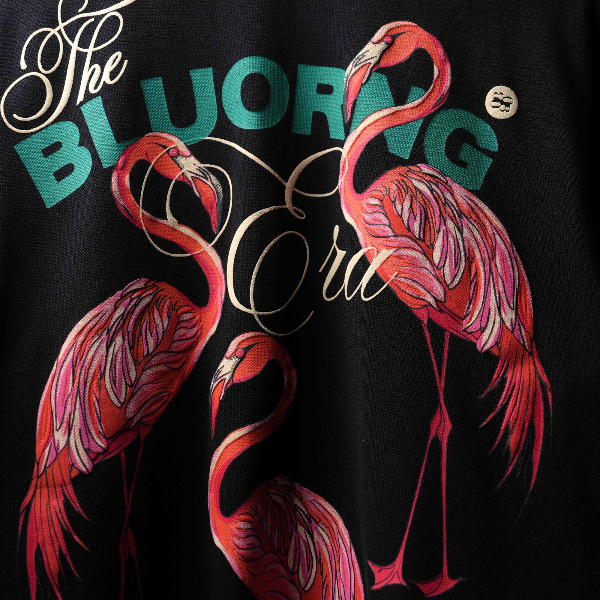 Black Emerald Flamingo Polo T-Shirt