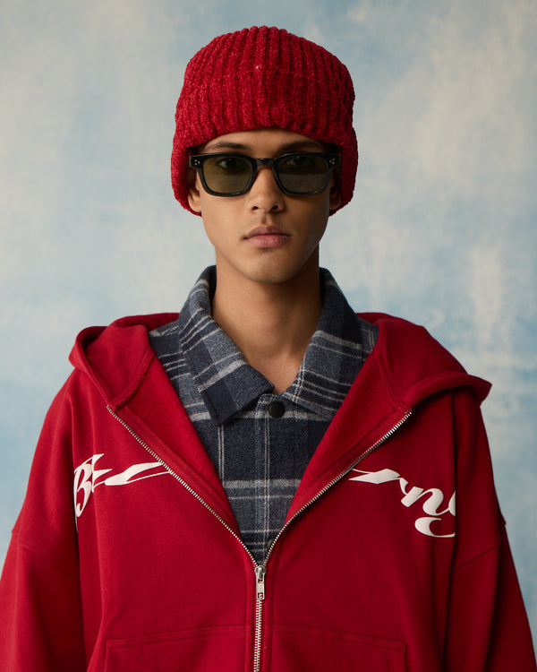 Red Serpent Bloom Zipper Hoodie