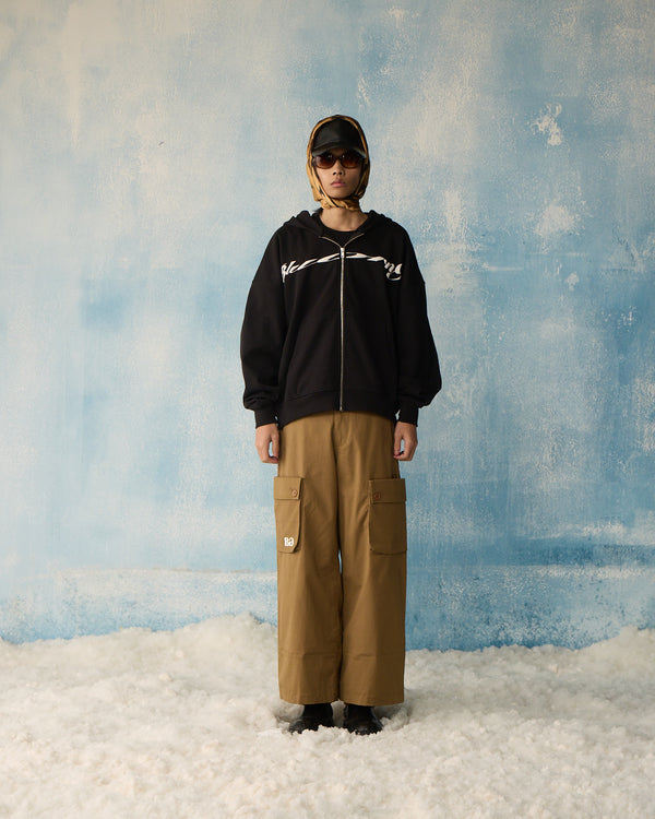 Black Serpent Bloom Zipper Hoodie