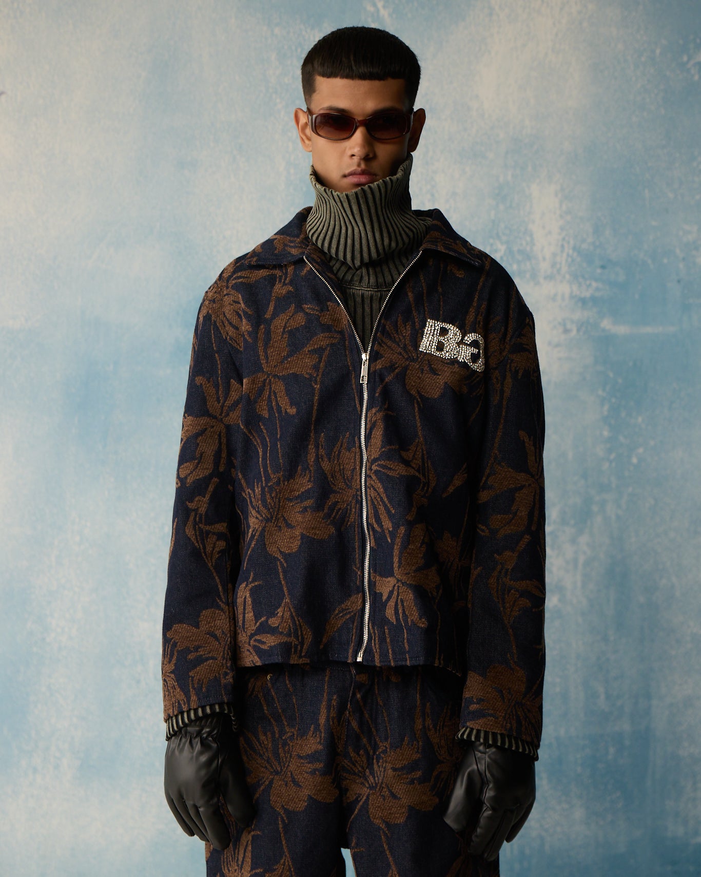 Brown Denim Pattern Jacket - Buy Brown Floral Printed Denim Jackets ...