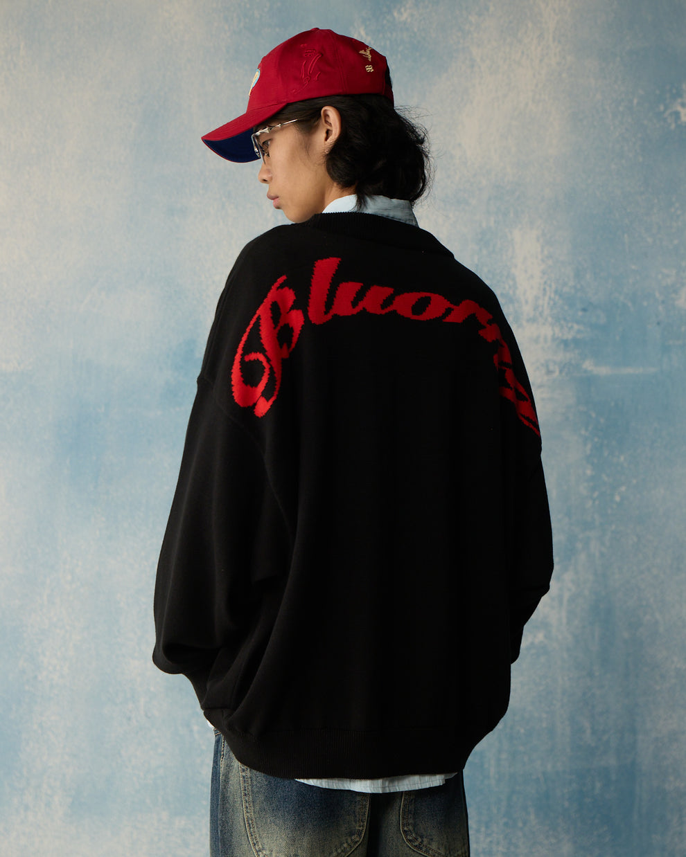 BLUORNG BBLACK SCRIPT KNIT - 100% Cotton, Rib Neck, 350 GSM, Black ...