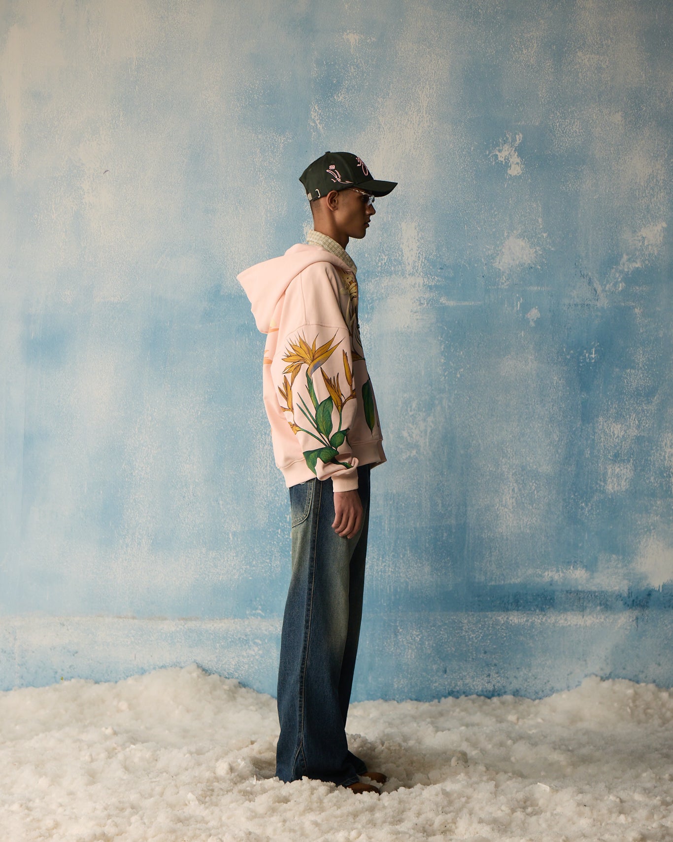 PINK BIRDS OF PARADISE HOODIE ZIPPER HOODIE