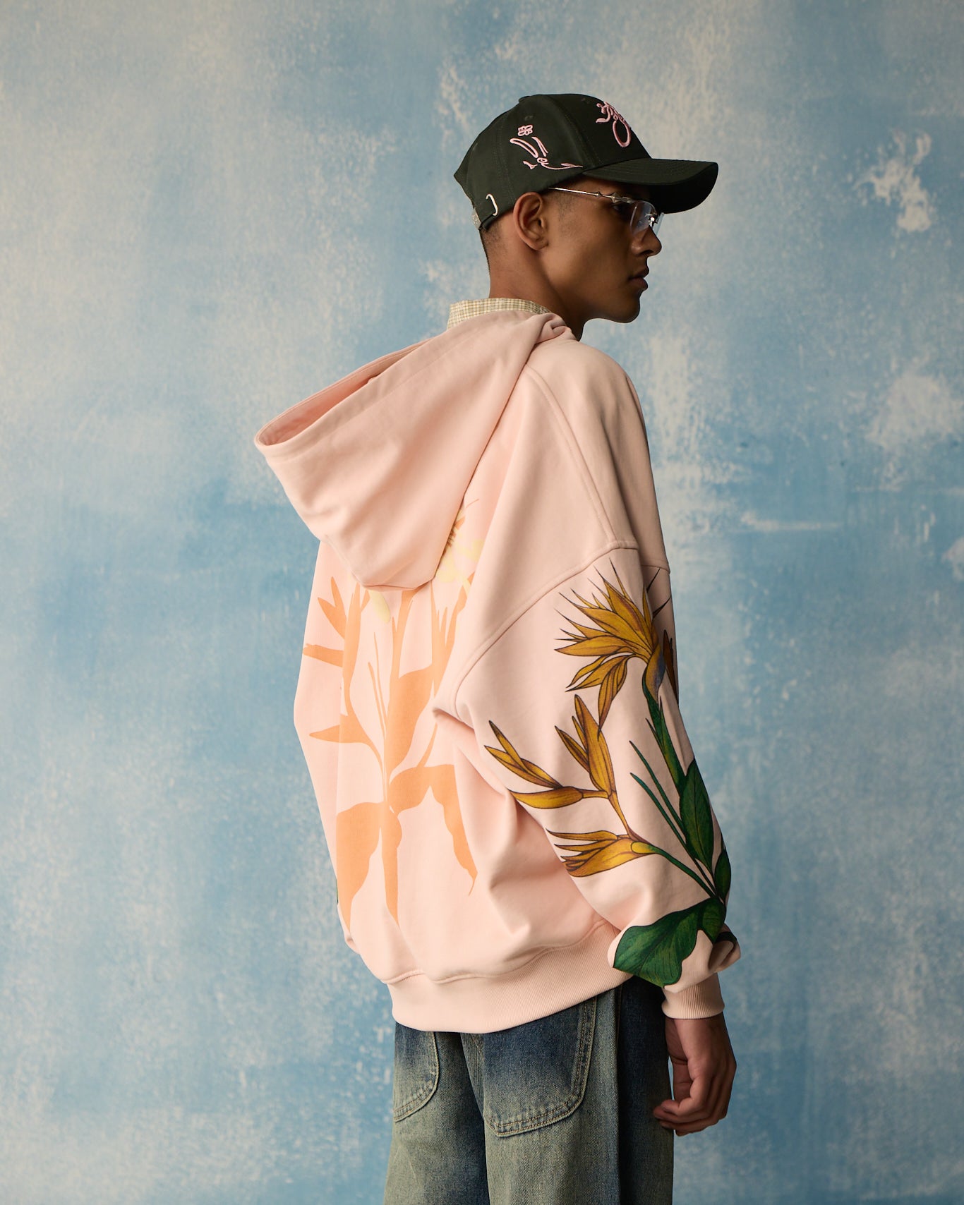 Pink Birds Of Paradise Zipper Hoodie