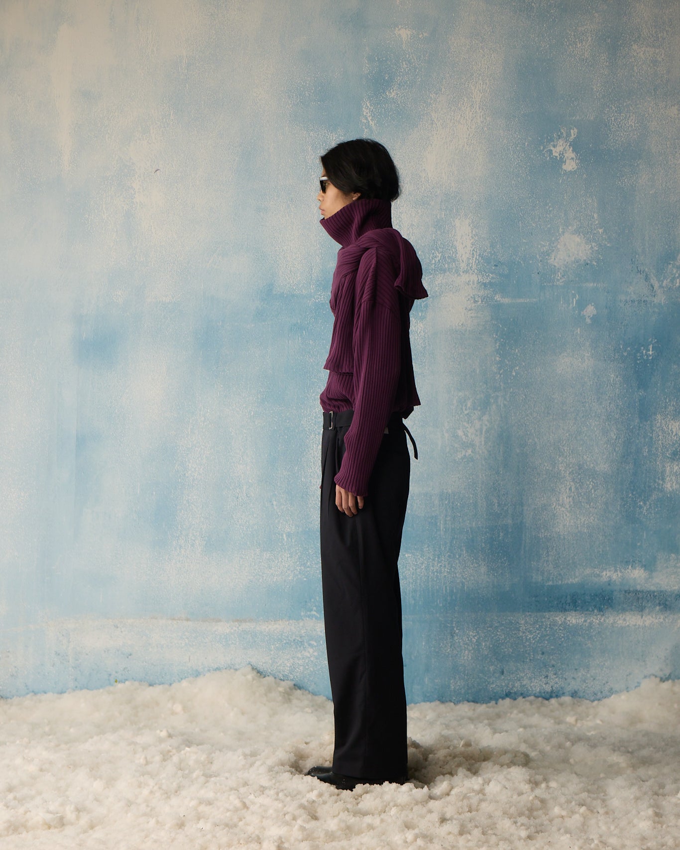 MAROON HIGH-NECK RIB FULL SLEEVE (PRE-ORDER)