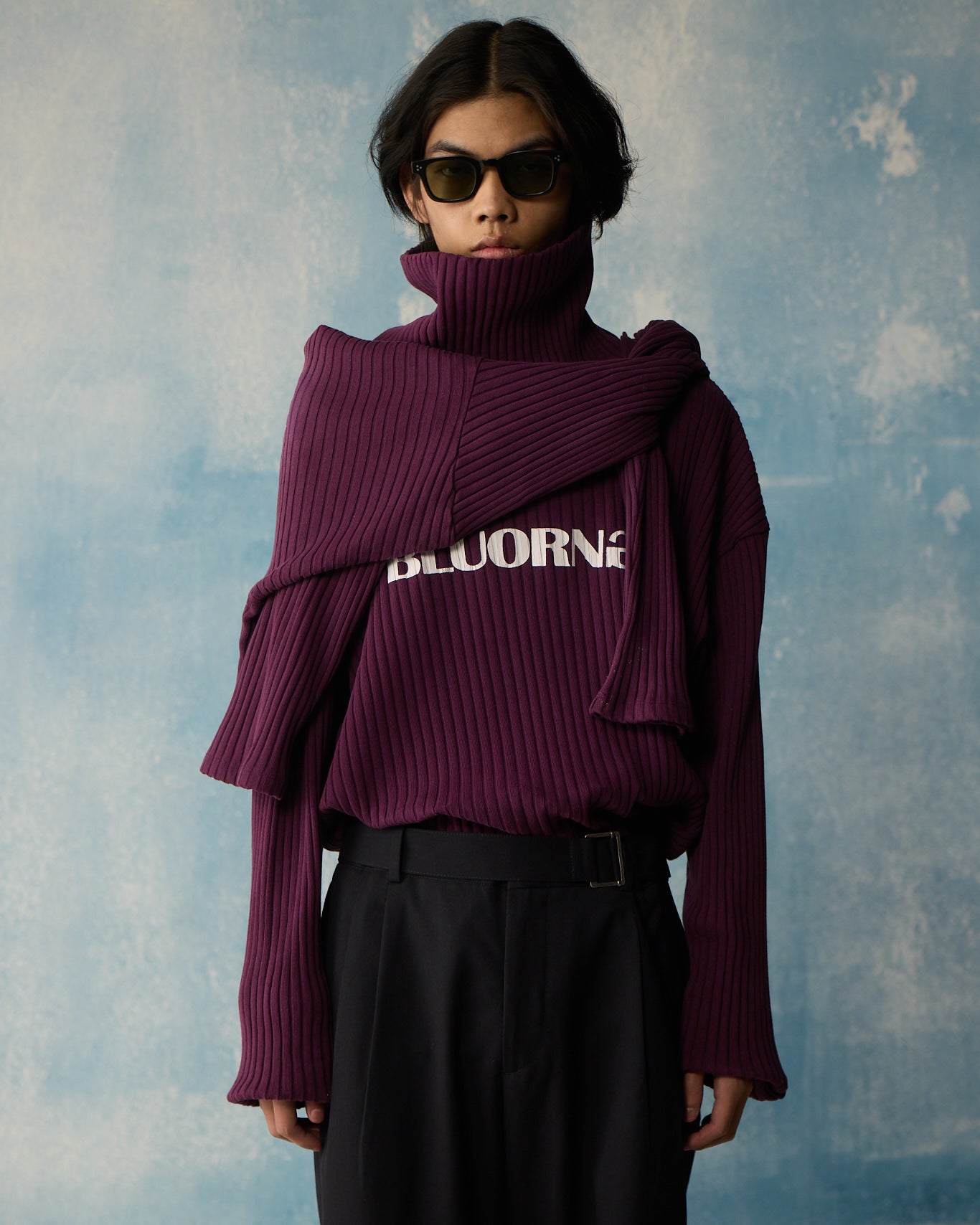 MAROON HIGH-NECK RIB FULL SLEEVE (PRE-ORDER)