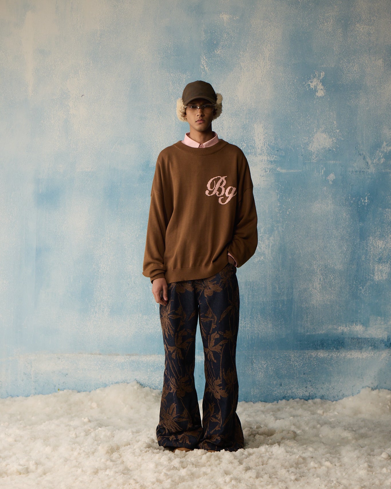 Brown Script Knit