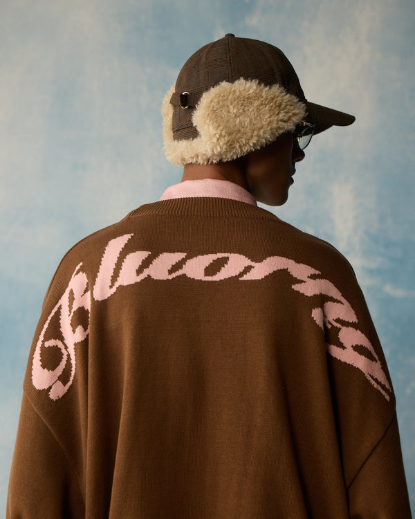 Brown Script Knit