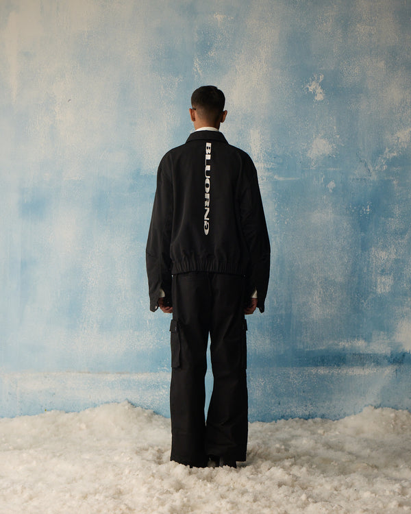 Black Boxy Utility Jacket