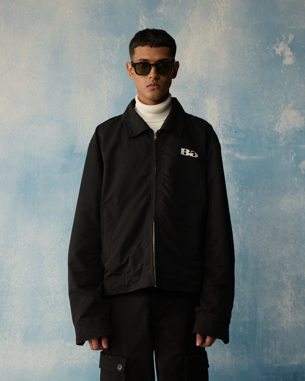 Black Boxy Utility Jacket