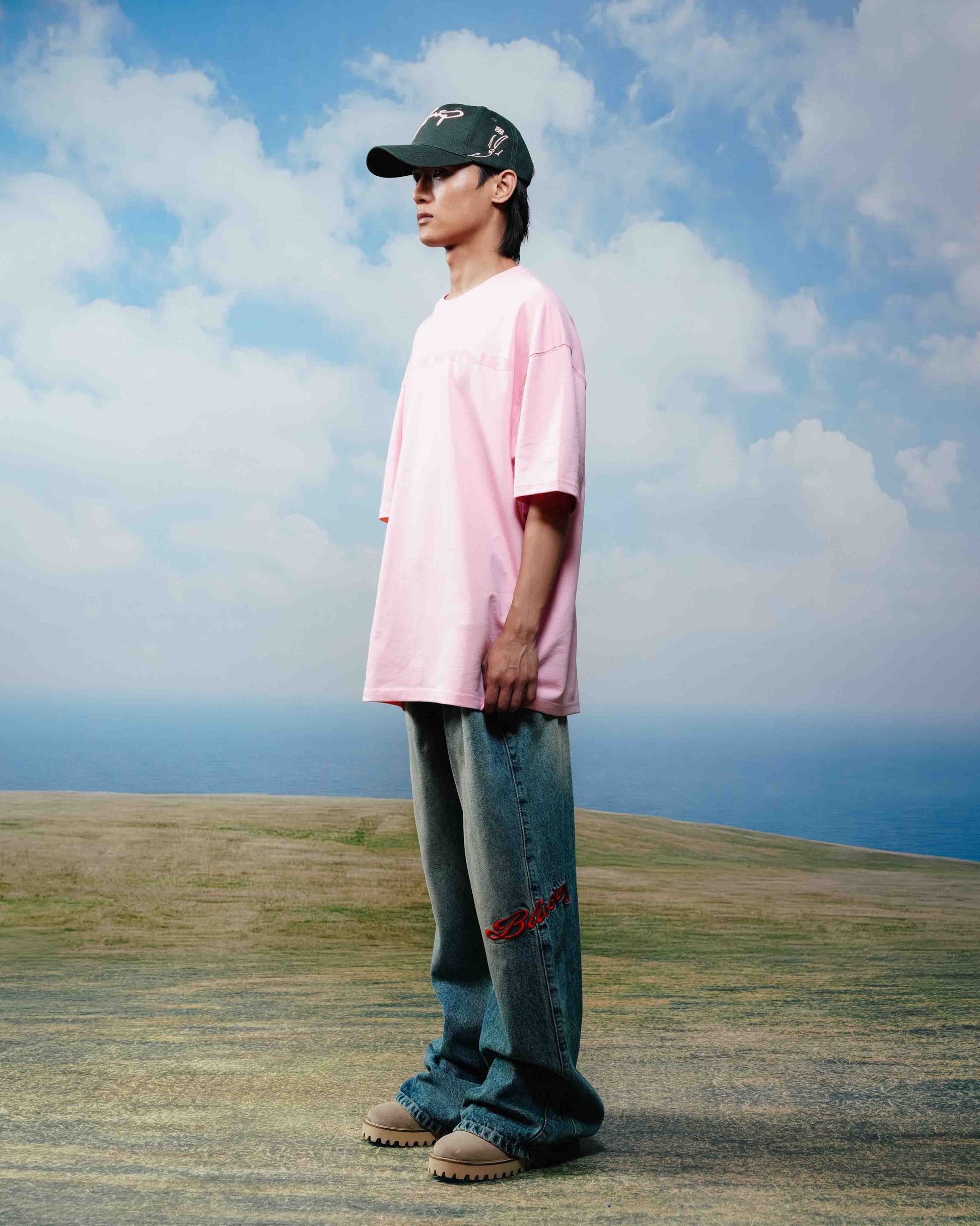 Basic pink oversized t shirt