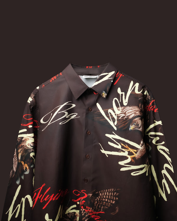 Brown Alpha Descent printed shirt