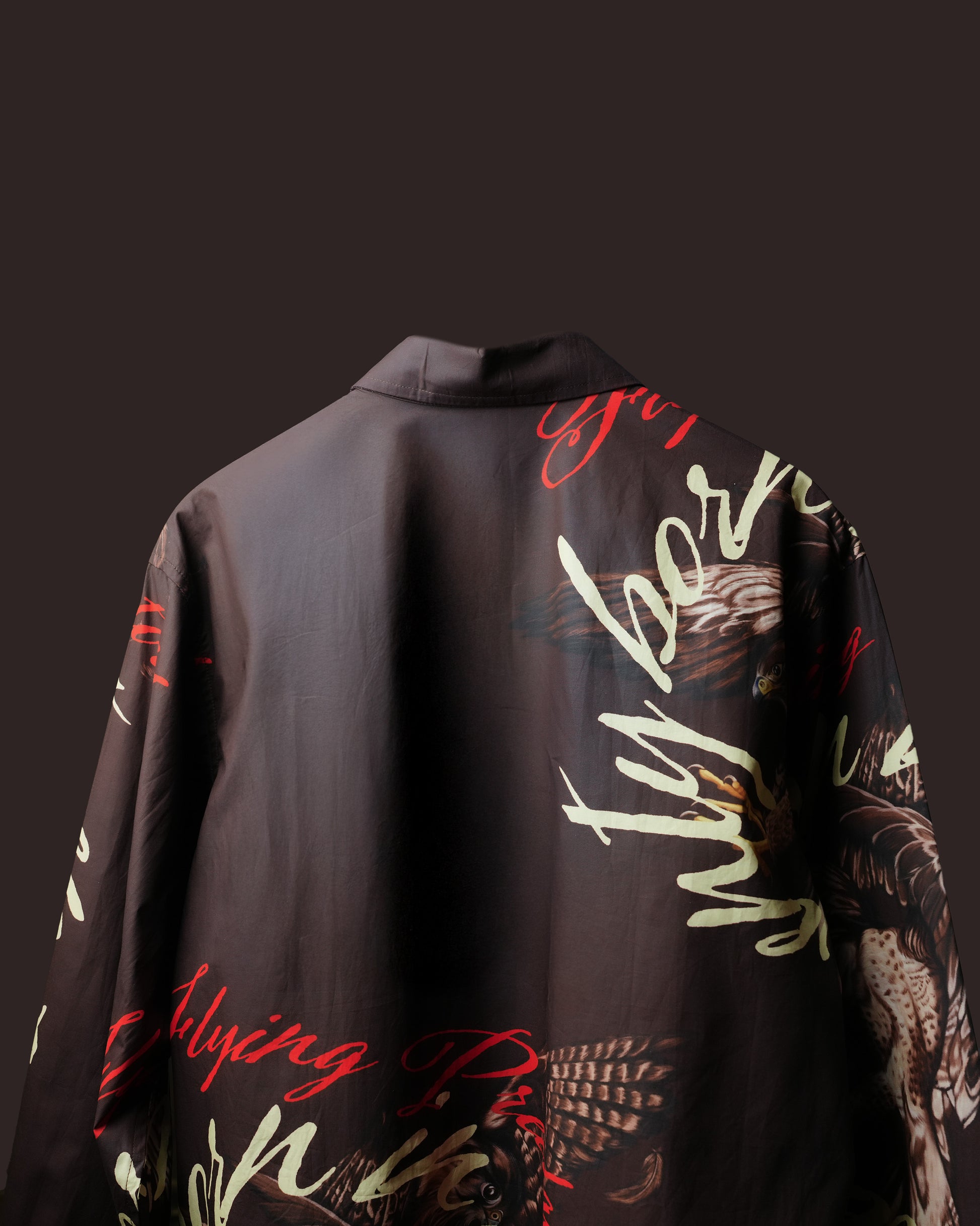 Brown printed long sleeve shirt