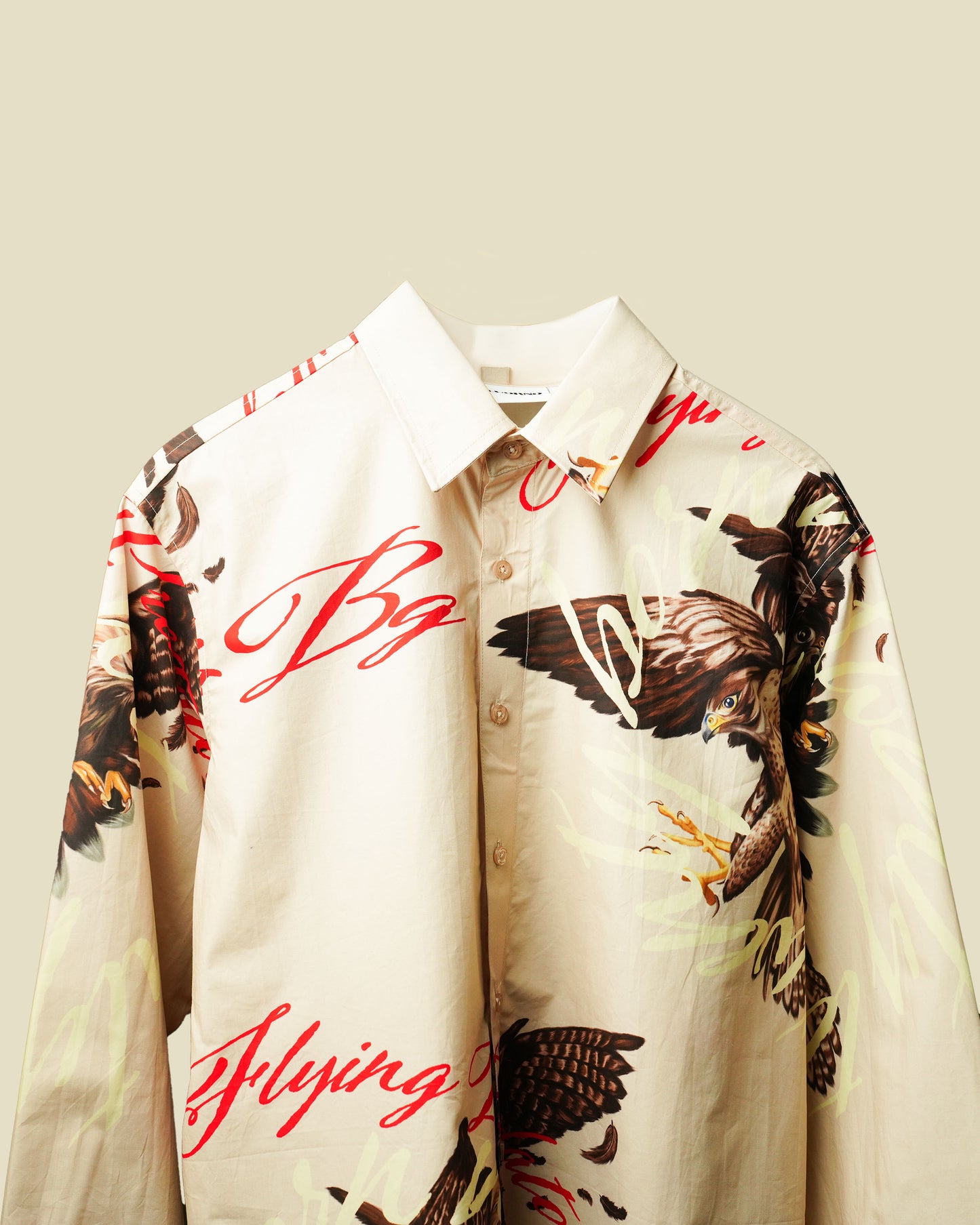 Creme Alpha Descent cream printed shirt
